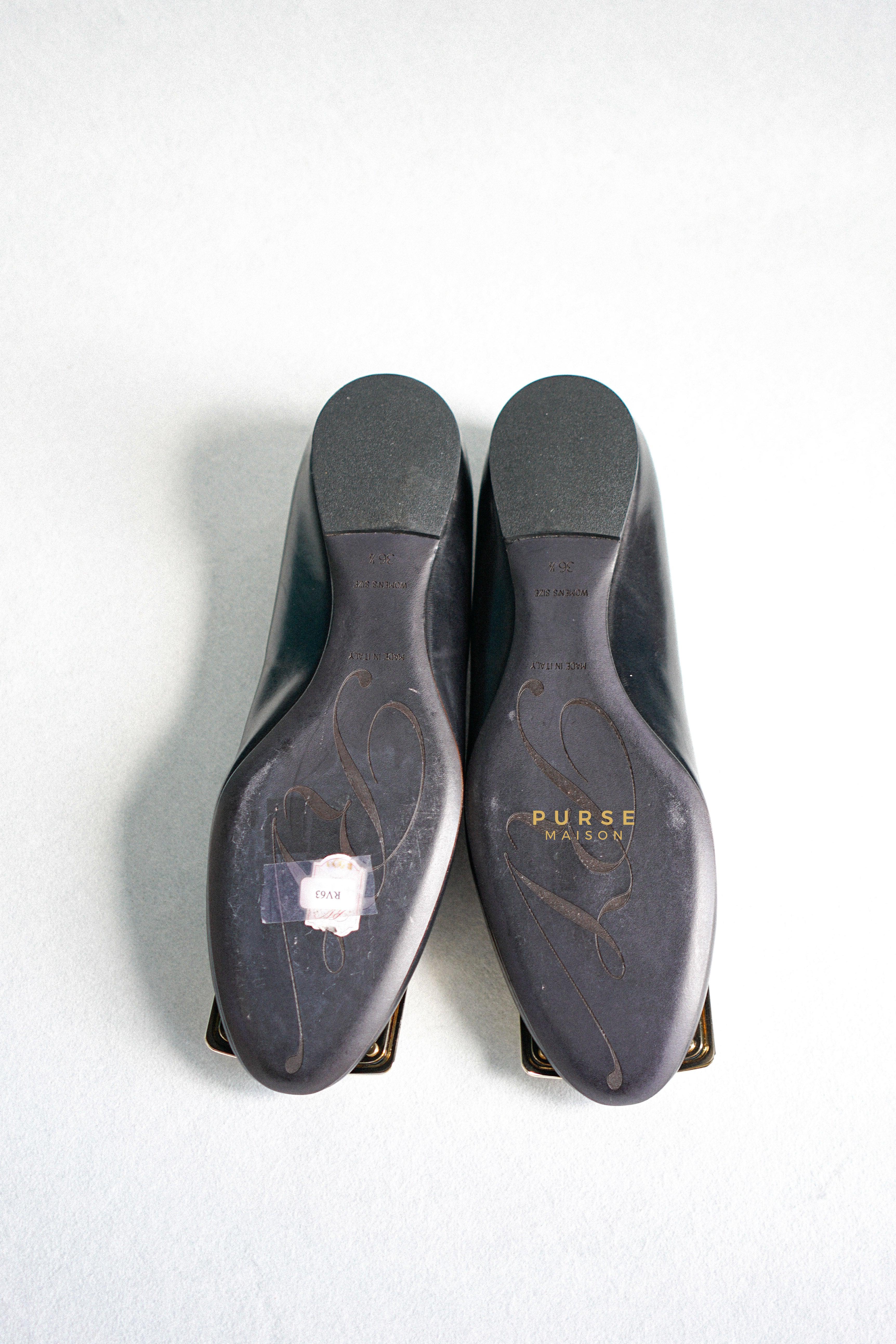 Roger Vivier Black Ballerine Belle Vivier Shoes Size 36.5 (24cm) | Purse Maison Luxury Bags Shop