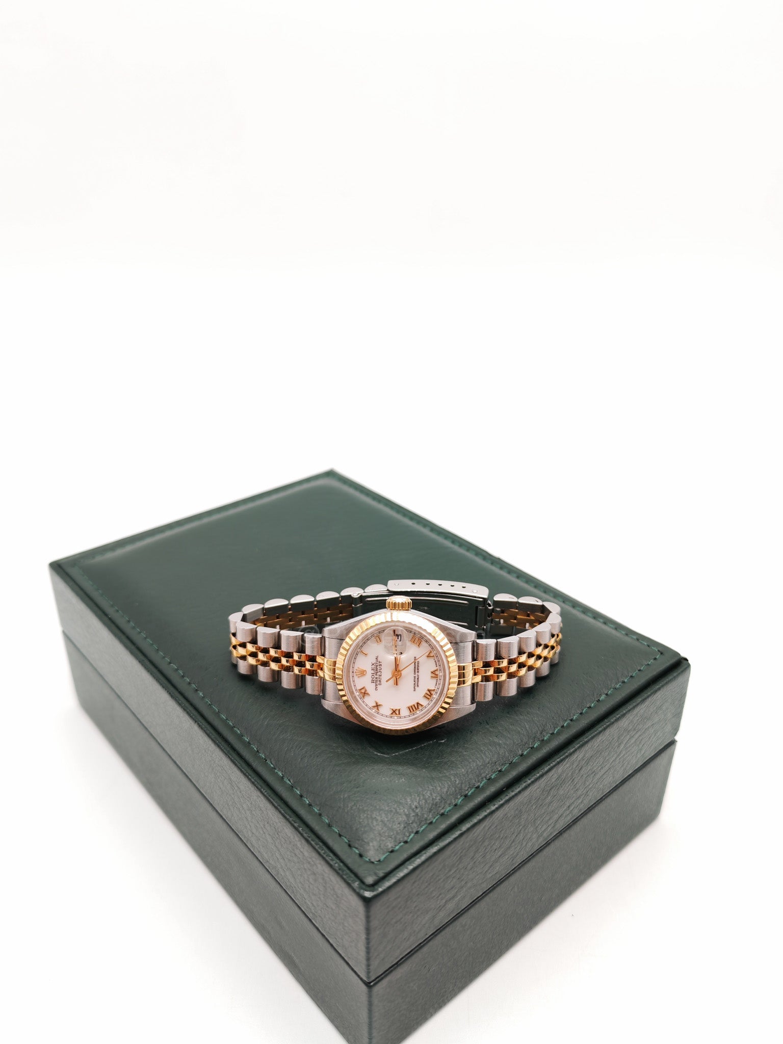 Rolex Oyster Perpetual Datejust White Roman Numeral Dial Two Tone Jubilee Bracelet 26 mm Ref. No. 69173 (1996) | Purse Maison Luxury Bags Shop
