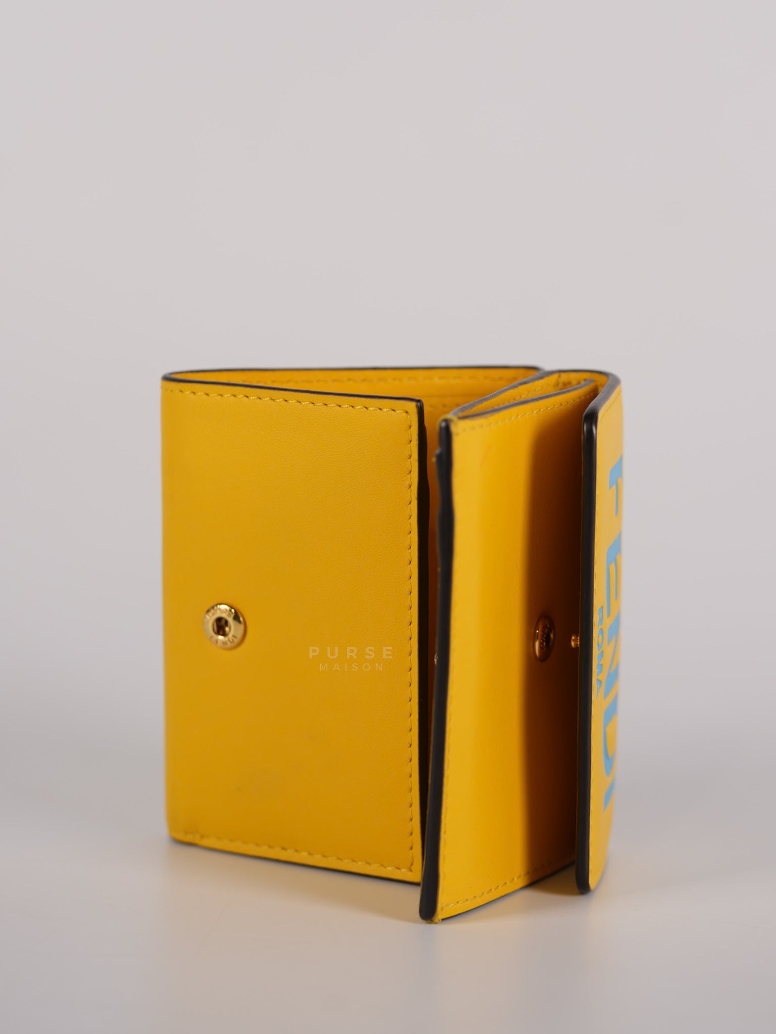 Roma Trifold Wallet in Yellow & Blue | Purse Maison Luxury Bags Shop