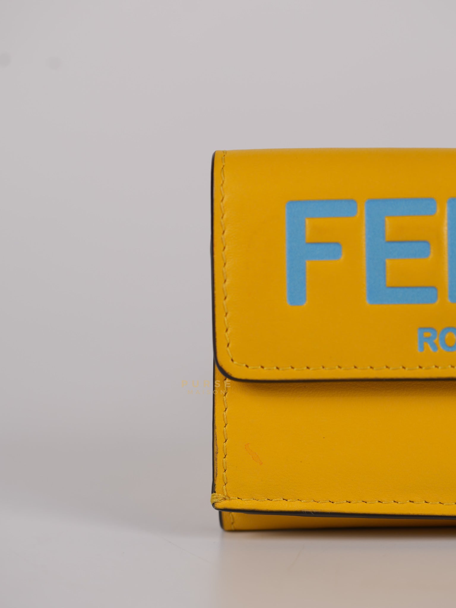 Roma Trifold Wallet in Yellow & Blue | Purse Maison Luxury Bags Shop