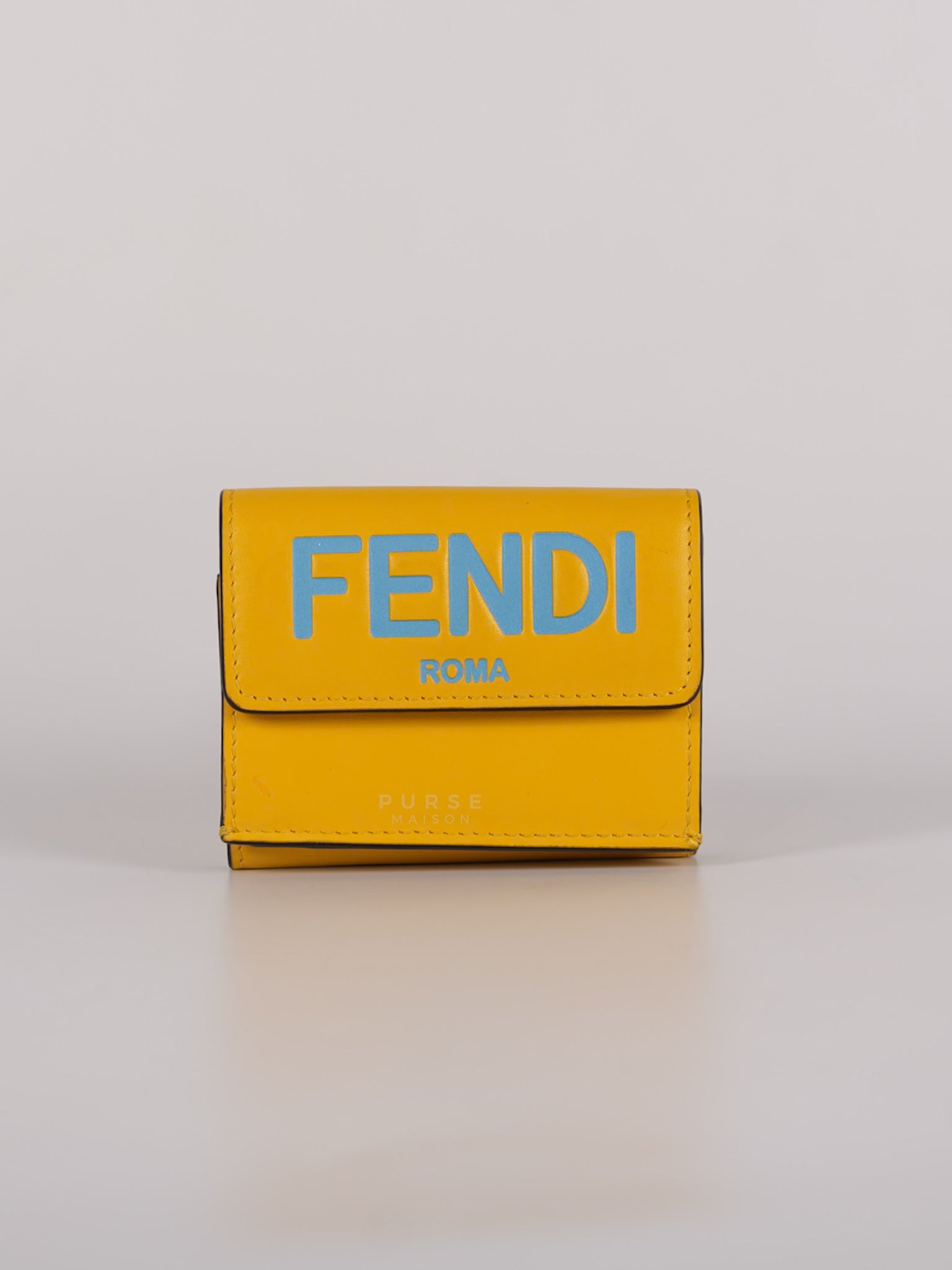 Roma Trifold Wallet in Yellow & Blue | Purse Maison Luxury Bags Shop