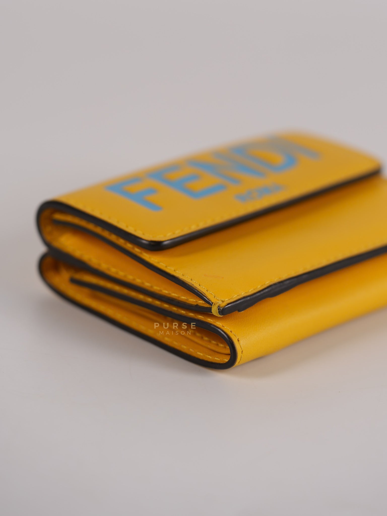 Roma Trifold Wallet in Yellow & Blue | Purse Maison Luxury Bags Shop