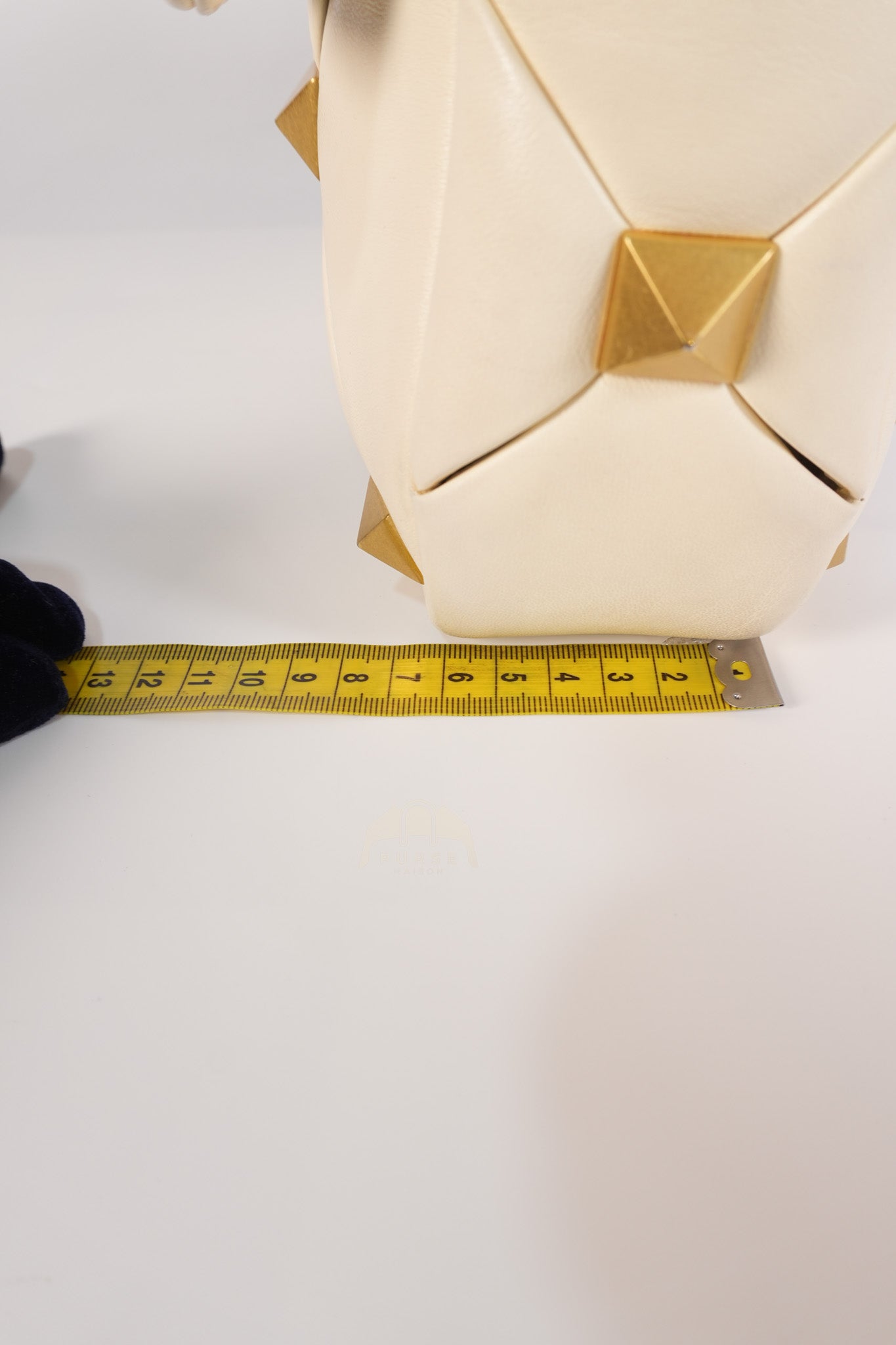 Roman Stud Top Handle Off White Nappa Leather Crossbody Bag | Purse Maison Luxury Bags Shop