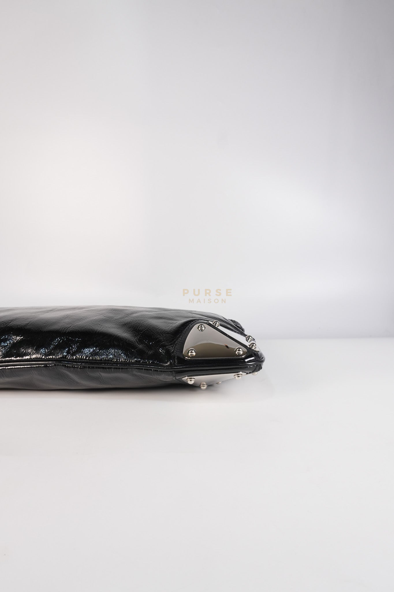 Romy Tote Bag in Black Patent Leather | Purse Maison Luxury Bags Shop