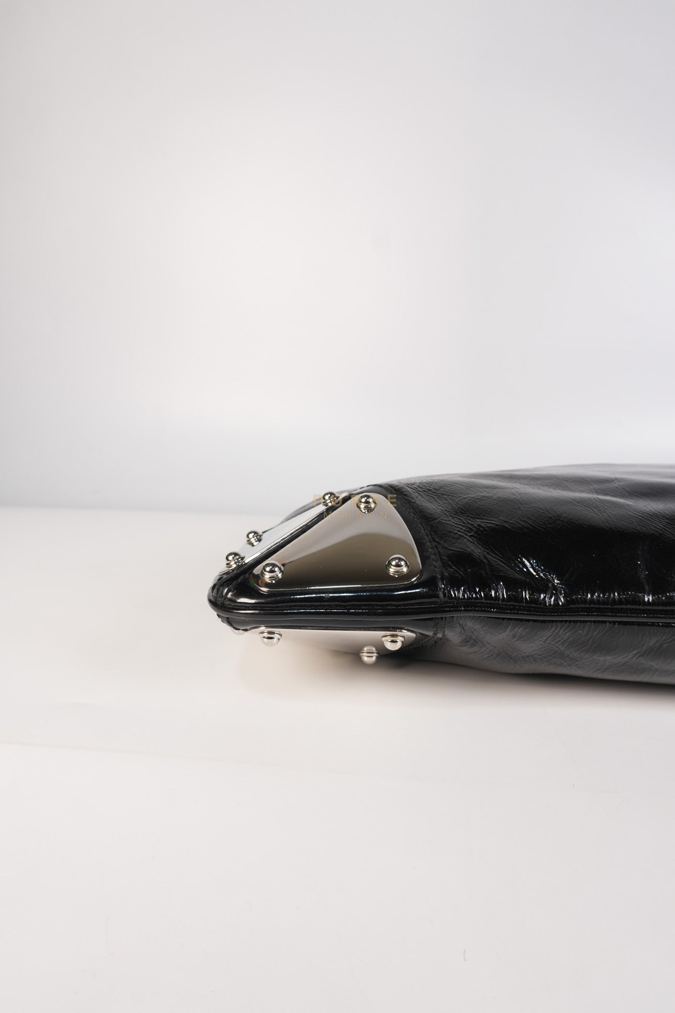 Romy Tote Bag in Black Patent Leather | Purse Maison Luxury Bags Shop