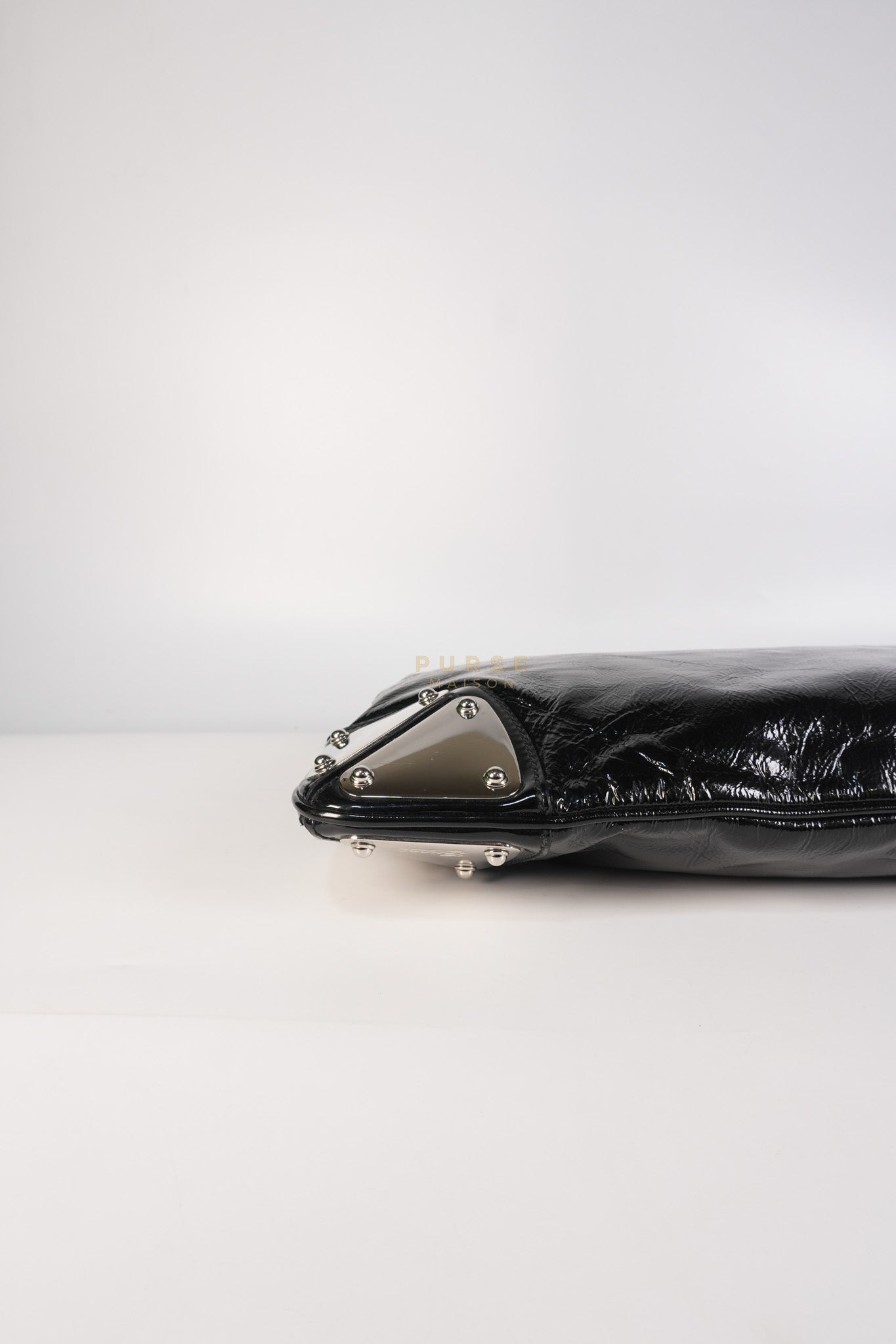 Romy Tote Bag in Black Patent Leather | Purse Maison Luxury Bags Shop