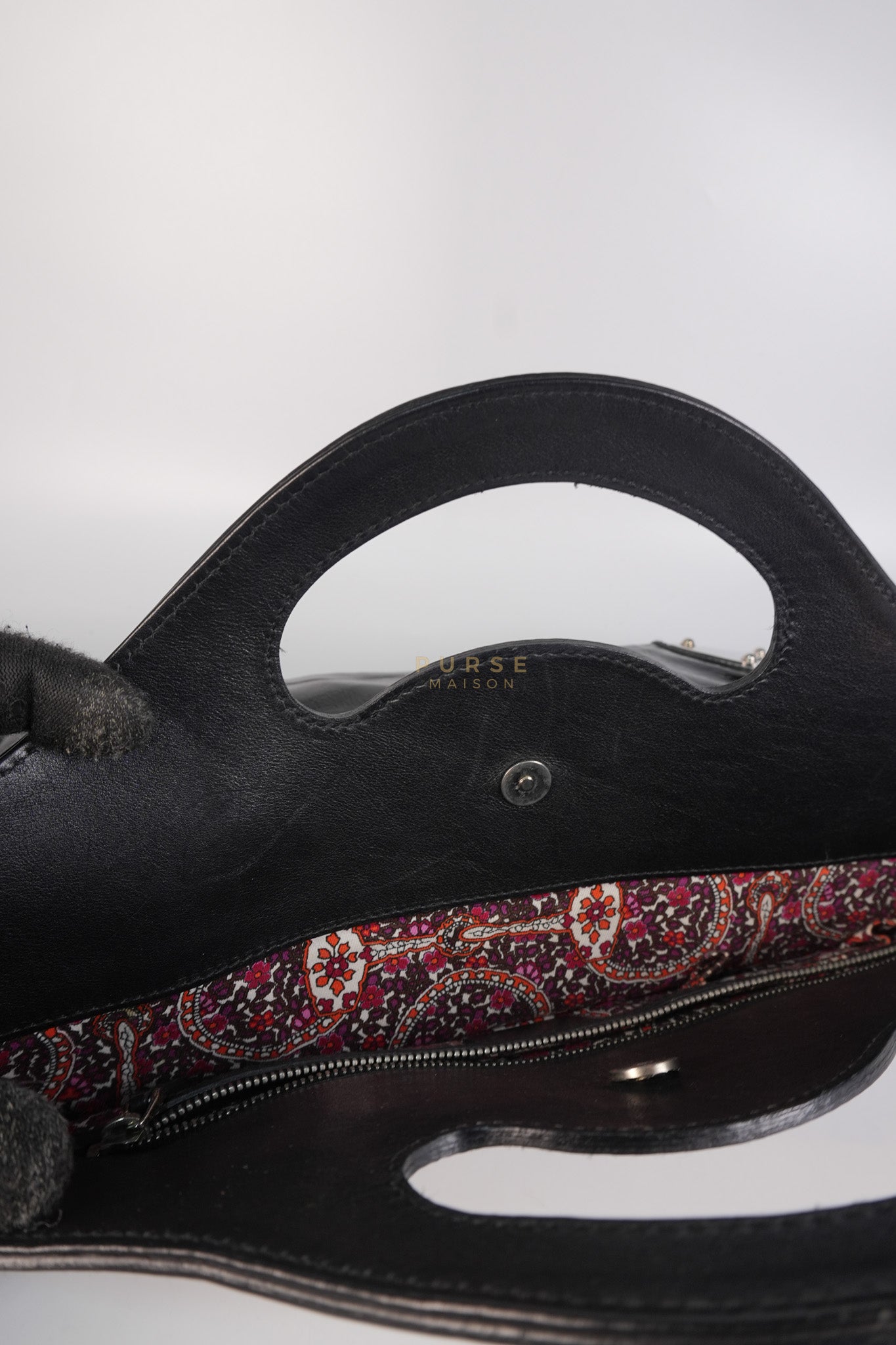 Romy Tote Bag in Black Patent Leather | Purse Maison Luxury Bags Shop