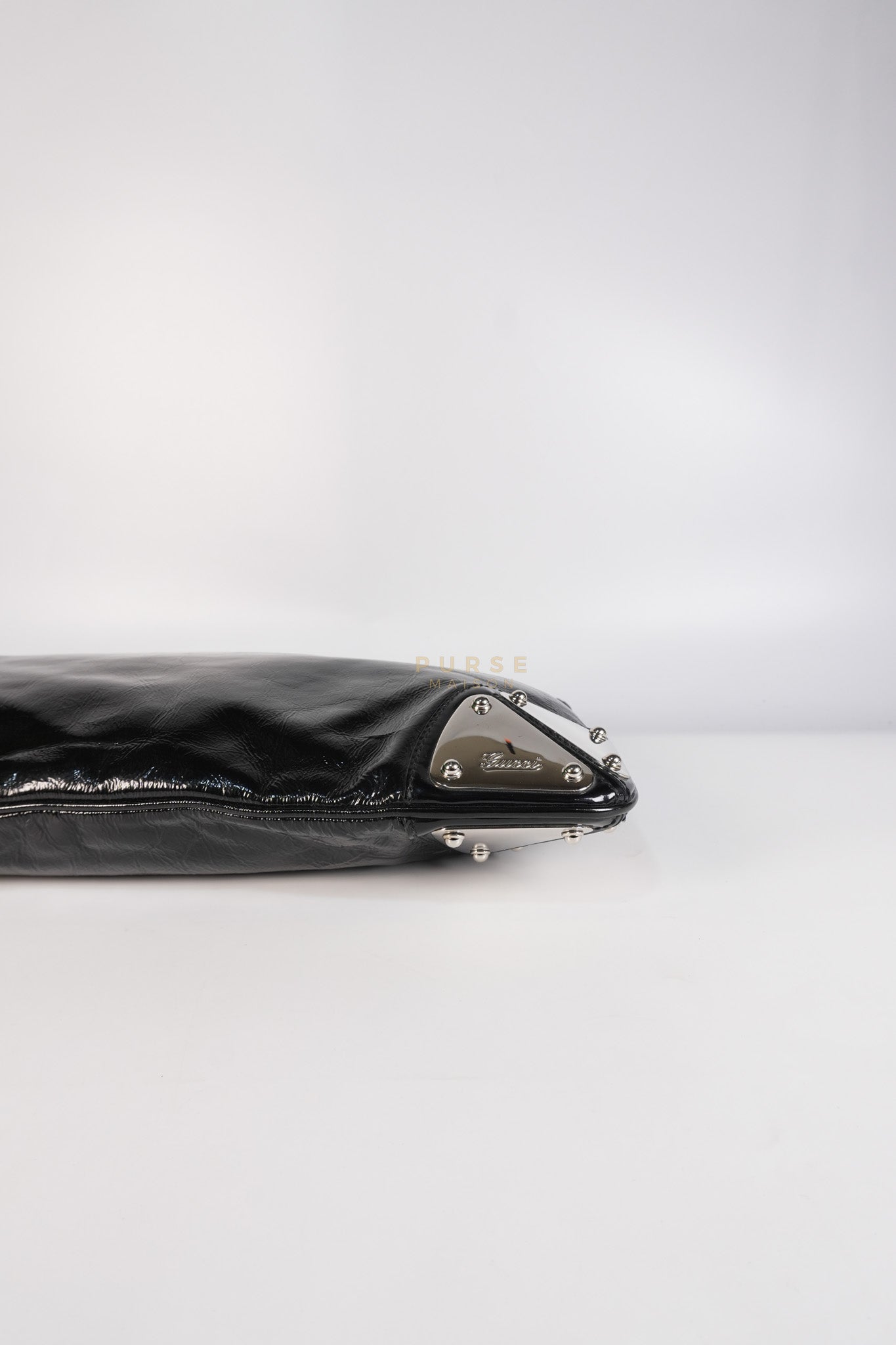 Romy Tote Bag in Black Patent Leather | Purse Maison Luxury Bags Shop