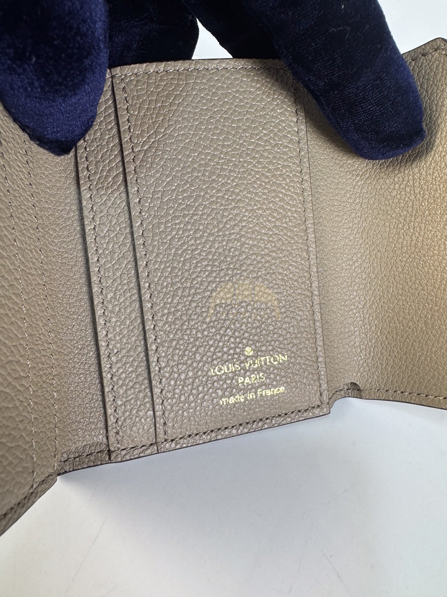 Rosalie Wallet in Tourterelle Monogram Empreinte Leather (Microchip) | Purse Maison Luxury Bags Shop