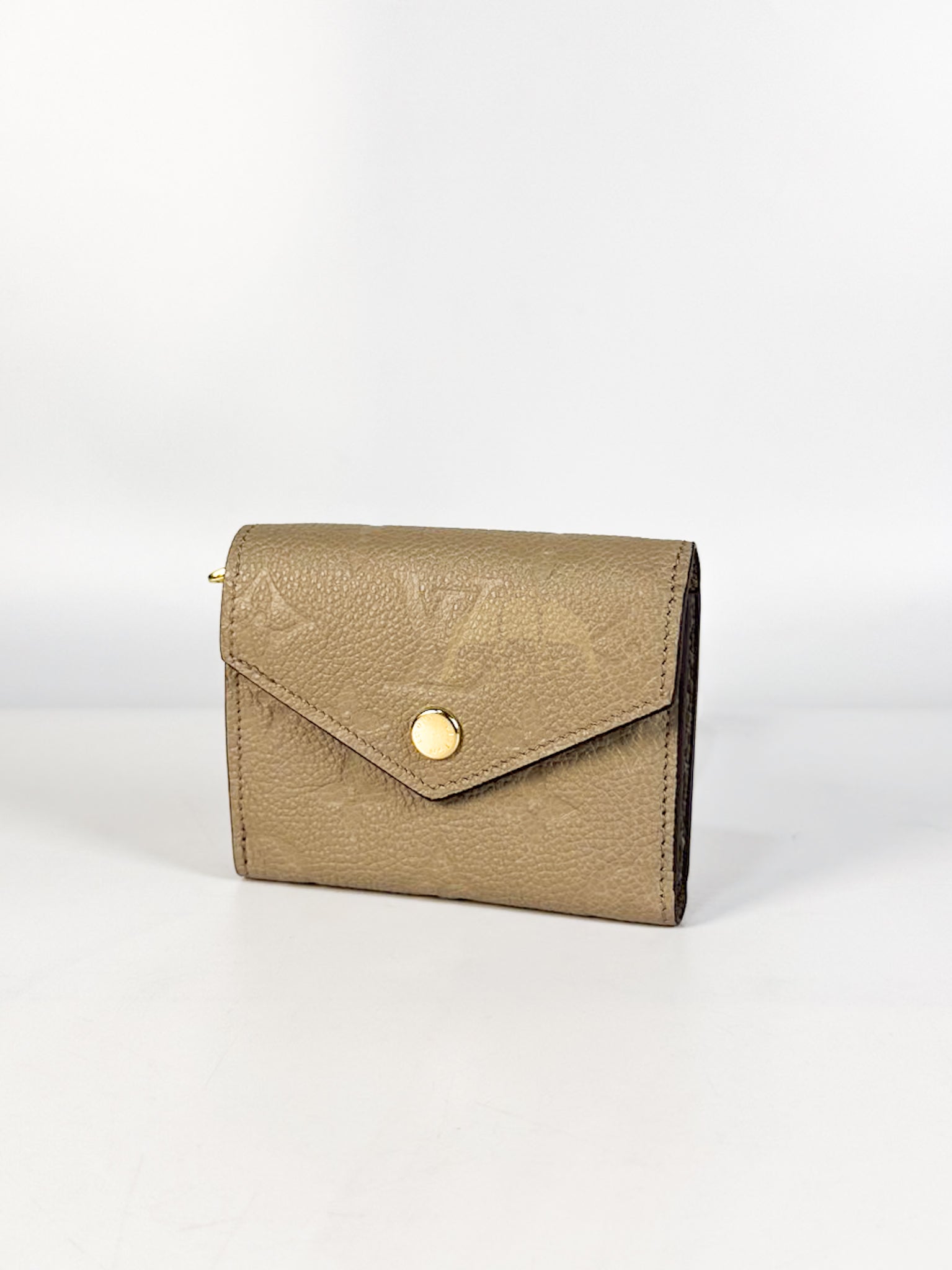 Rosalie Wallet in Tourterelle Monogram Empreinte Leather (Microchip) | Purse Maison Luxury Bags Shop