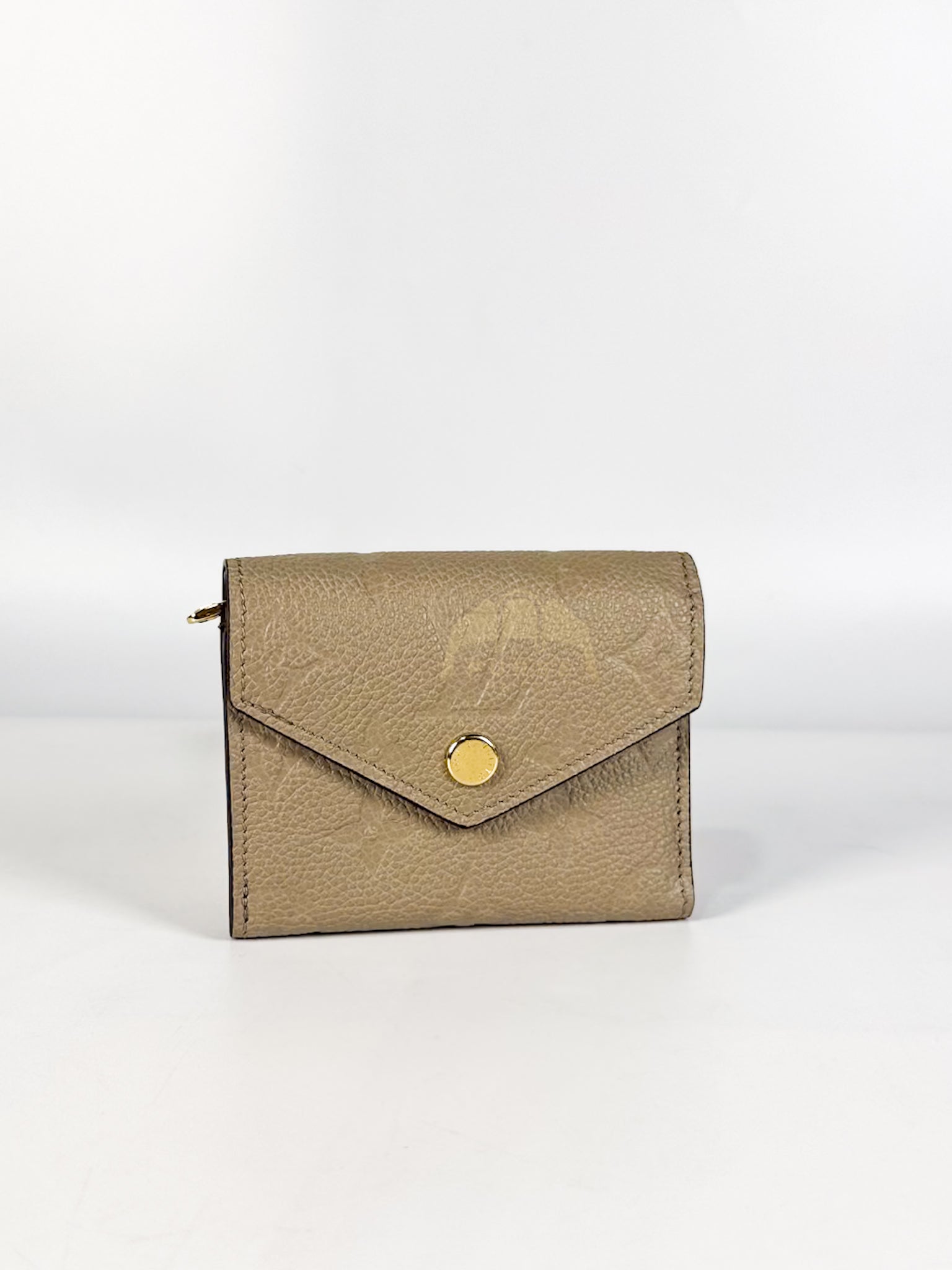 Rosalie Wallet in Tourterelle Monogram Empreinte Leather (Microchip) | Purse Maison Luxury Bags Shop