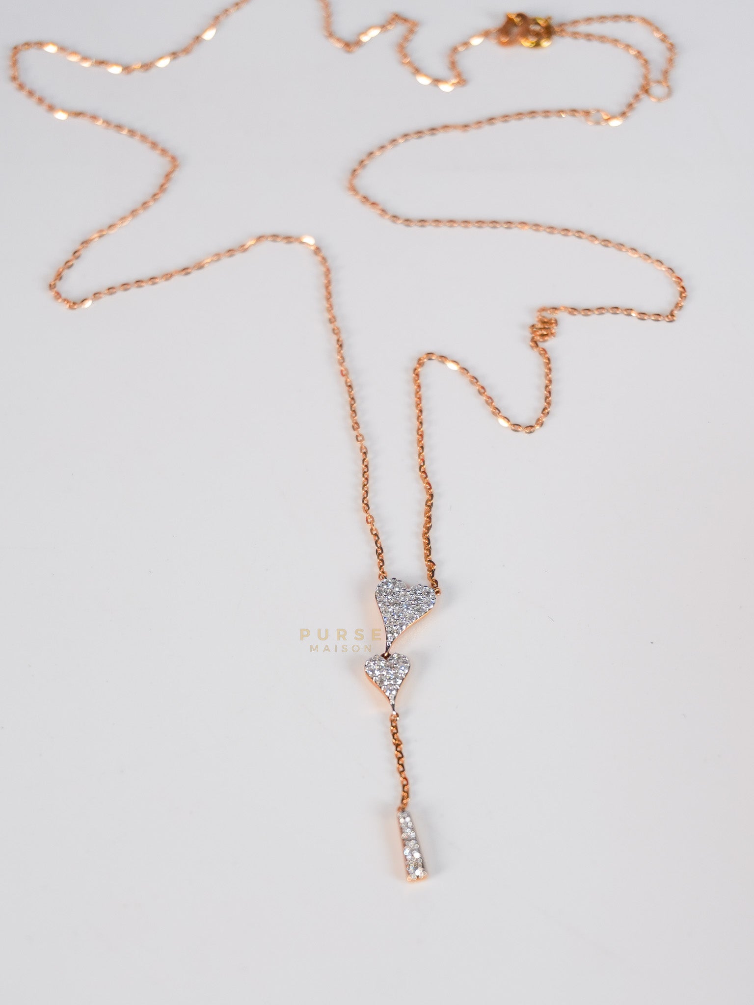 Rose Gold /18kt (750) 0.22 Carat Natural Diamond Pendant Necklace 1.53 grams | Purse Maison Luxury Bags Shop