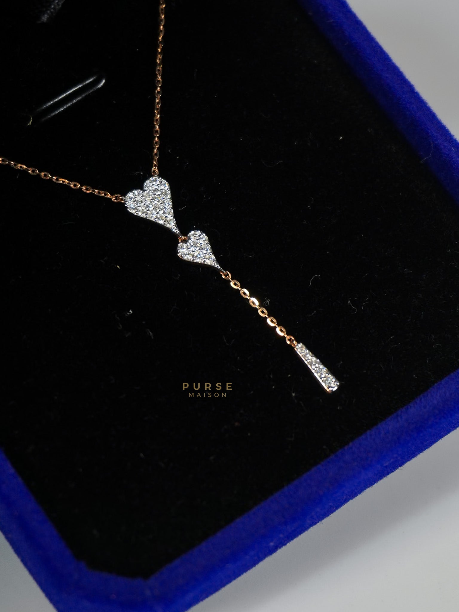 Rose Gold /18kt (750) 0.22 Carat Natural Diamond Pendant Necklace 1.53 grams | Purse Maison Luxury Bags Shop