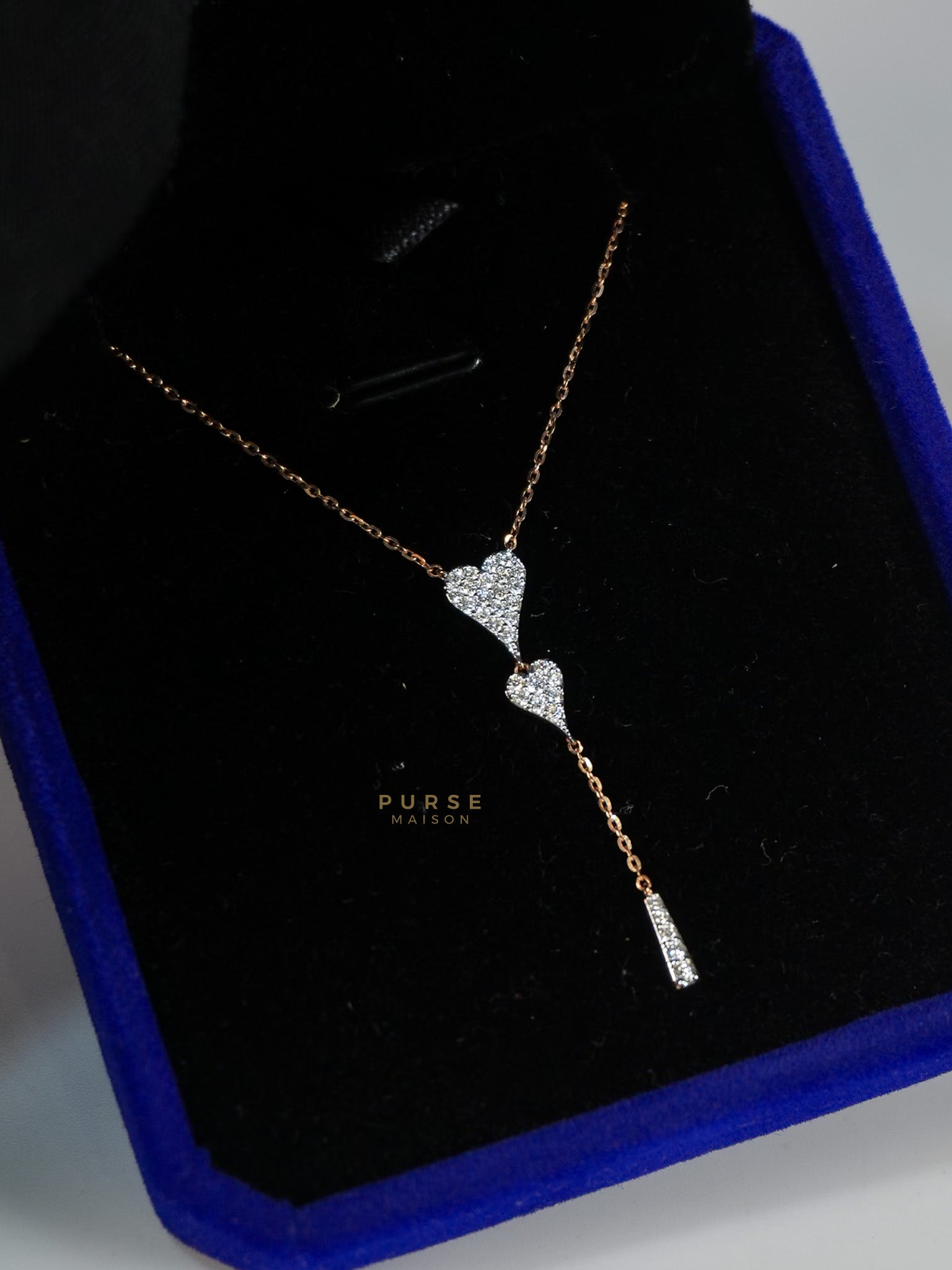 Rose Gold /18kt (750) 0.22 Carat Natural Diamond Pendant Necklace 1.53 grams | Purse Maison Luxury Bags Shop