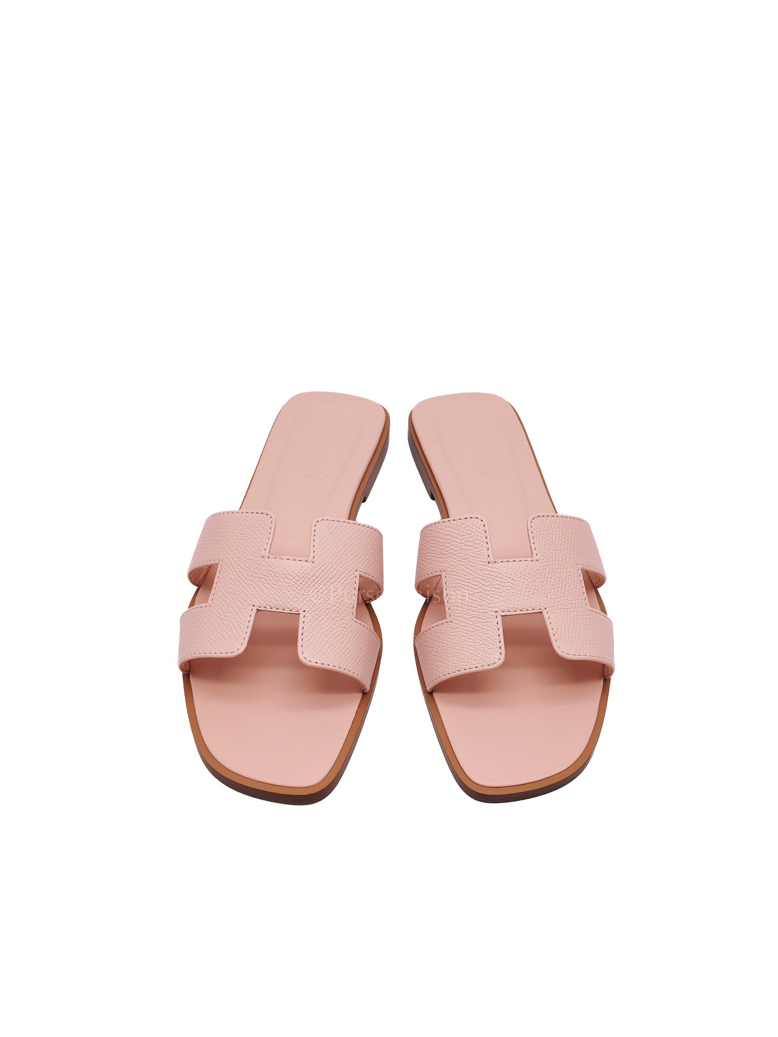 Oran Sandals in Rose Pale Epsom Leather Size 37 EU (23.5 cm)