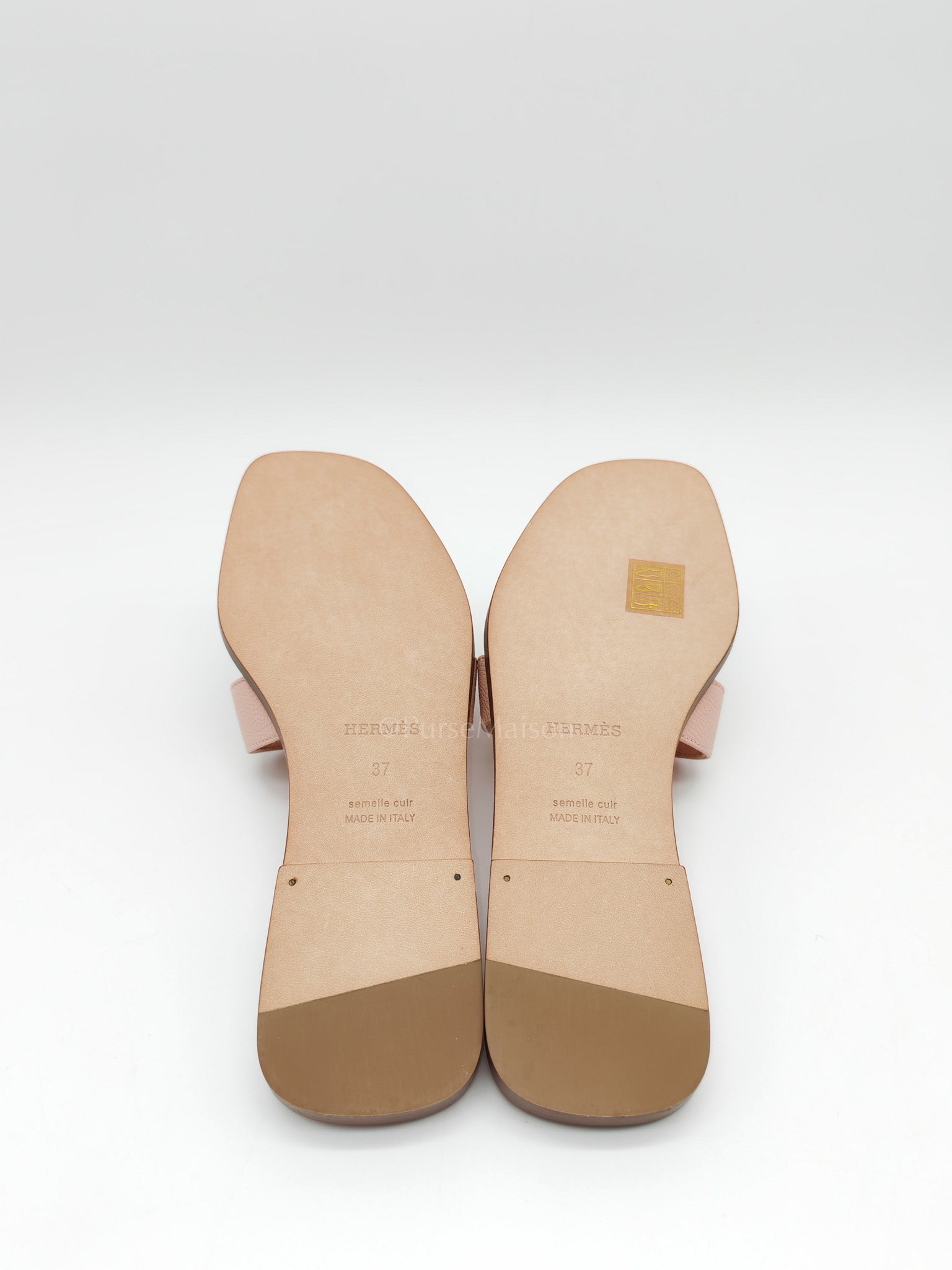 Oran Sandals in Rose Pale Epsom Leather Size 37 EU (23.5 cm)