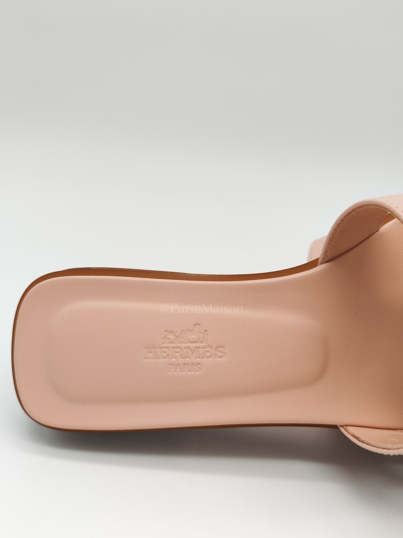 Oran Sandals in Rose Pale Epsom Leather Size 37 EU (23.5 cm)