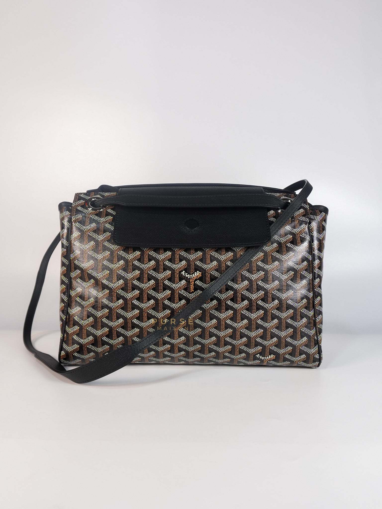 Rouette PM Bag in Black Goyardine Canvas | Purse Maison Luxury Bags Shop
