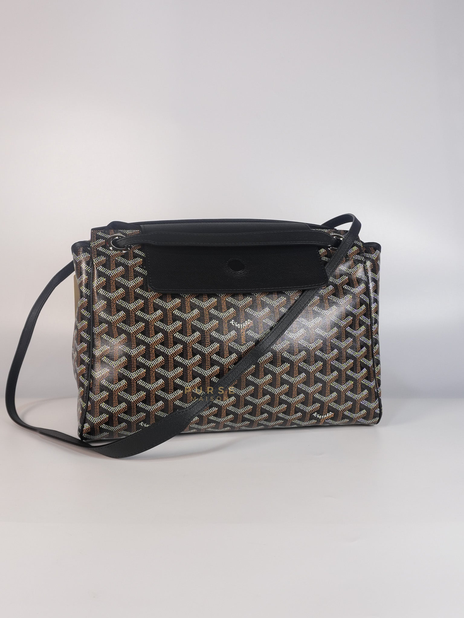 Rouette PM Bag in Black Goyardine Canvas | Purse Maison Luxury Bags Shop