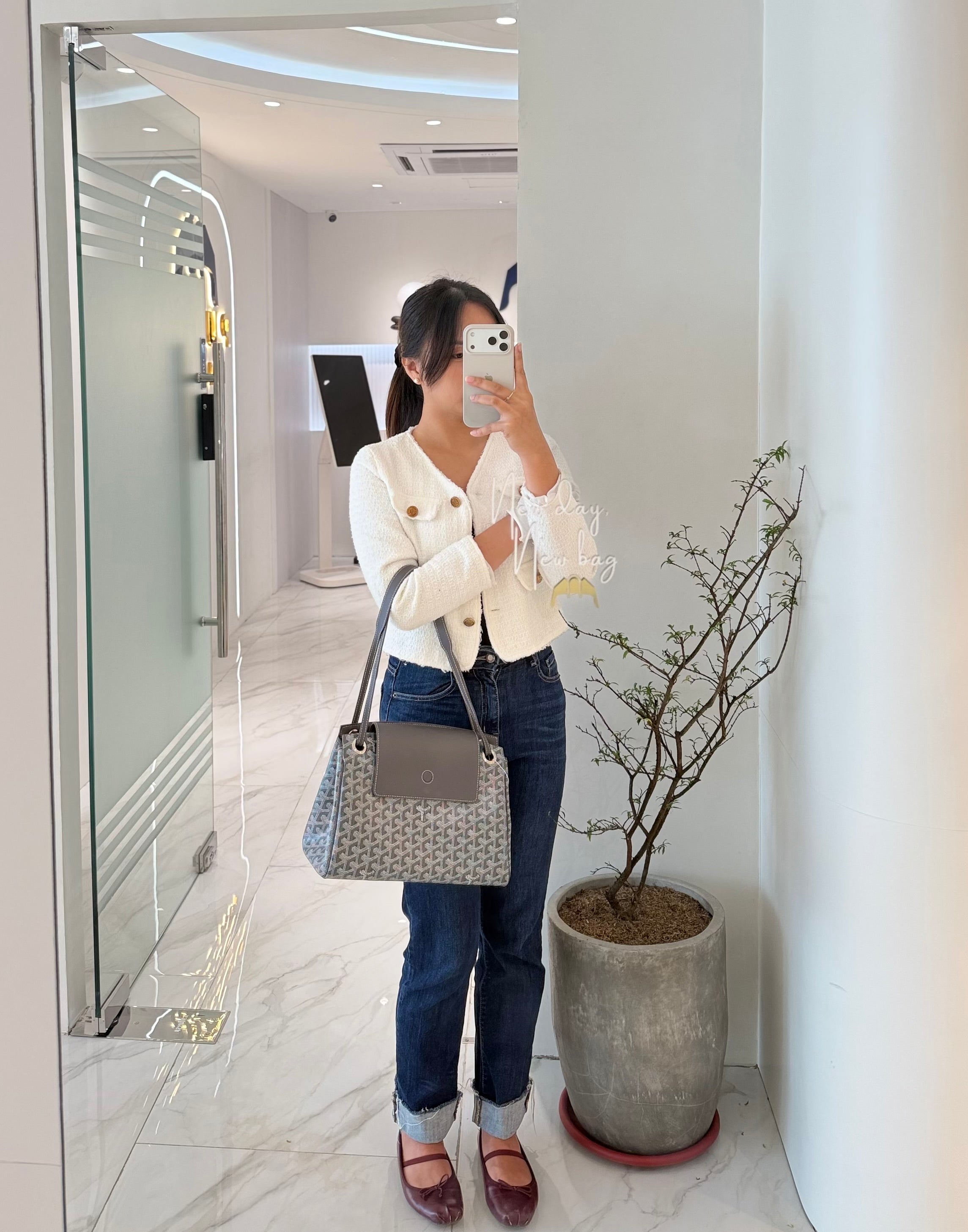 Rouette PM Gray in Goyardine Canvas Tote Bag | Purse Maison Luxury Bags Shop