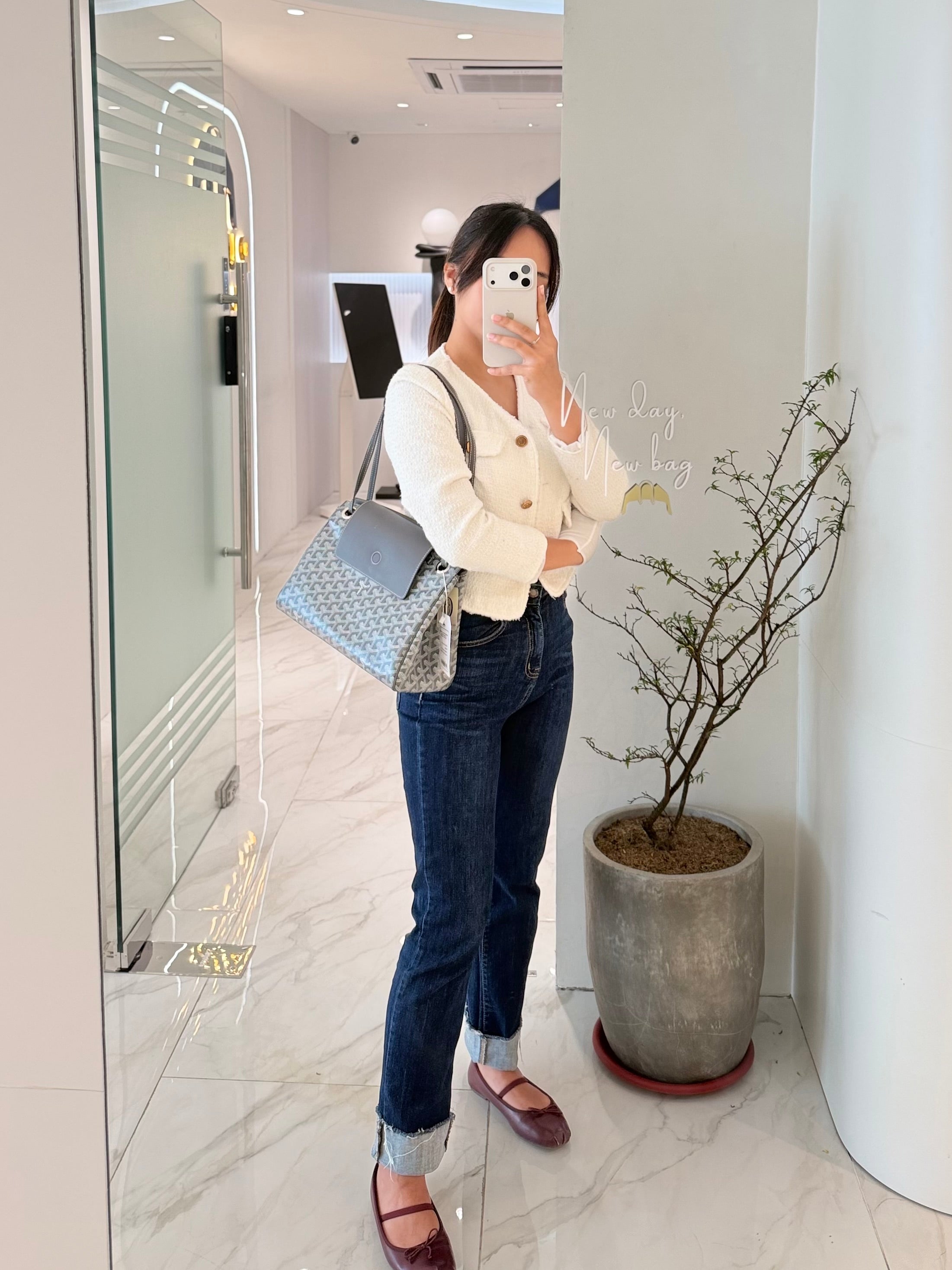 Rouette PM Gray in Goyardine Canvas Tote Bag | Purse Maison Luxury Bags Shop