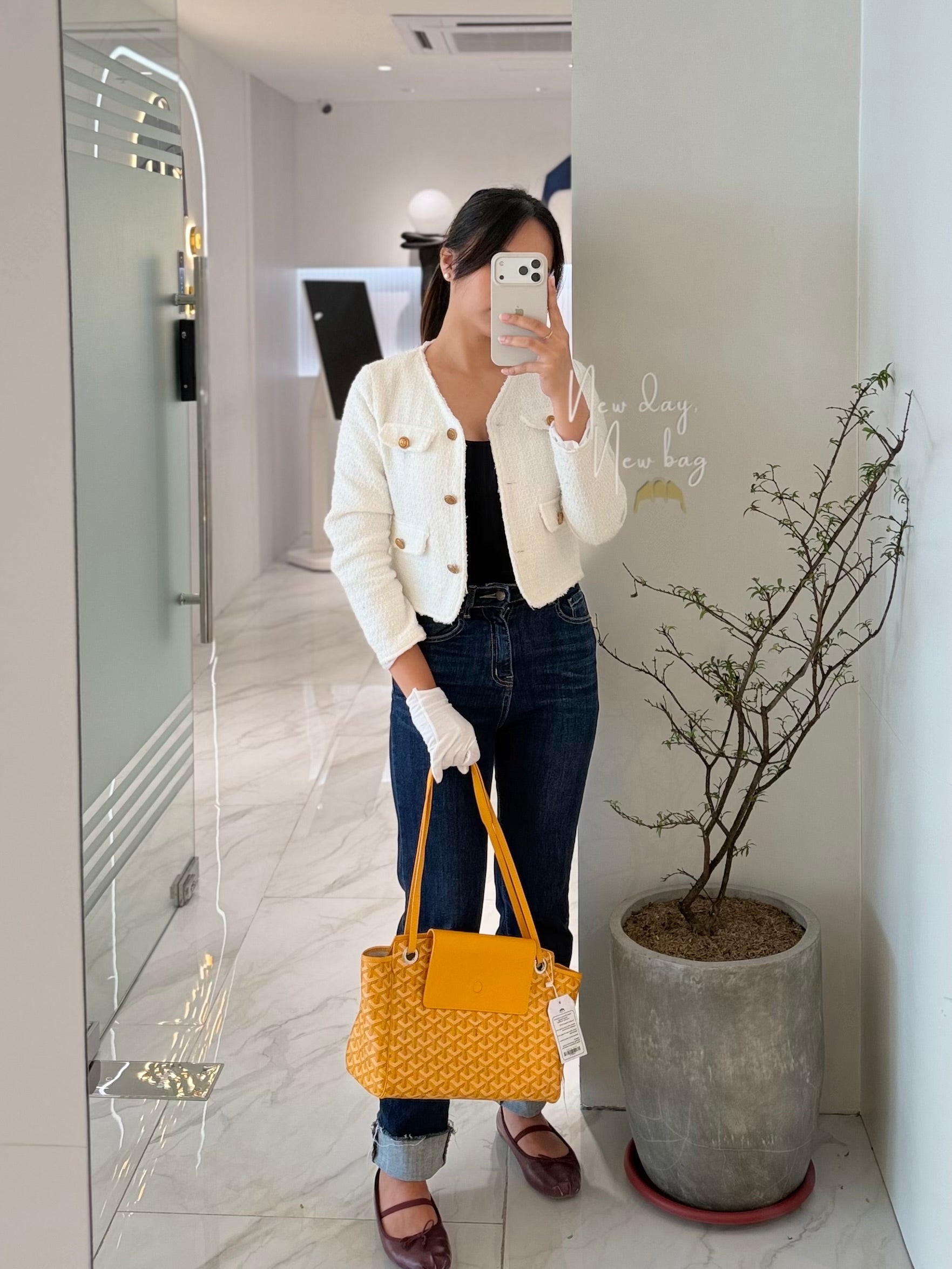 Rouette PM Jaune in Goyardine Canvas Tote Bag | Purse Maison Luxury Bags Shop