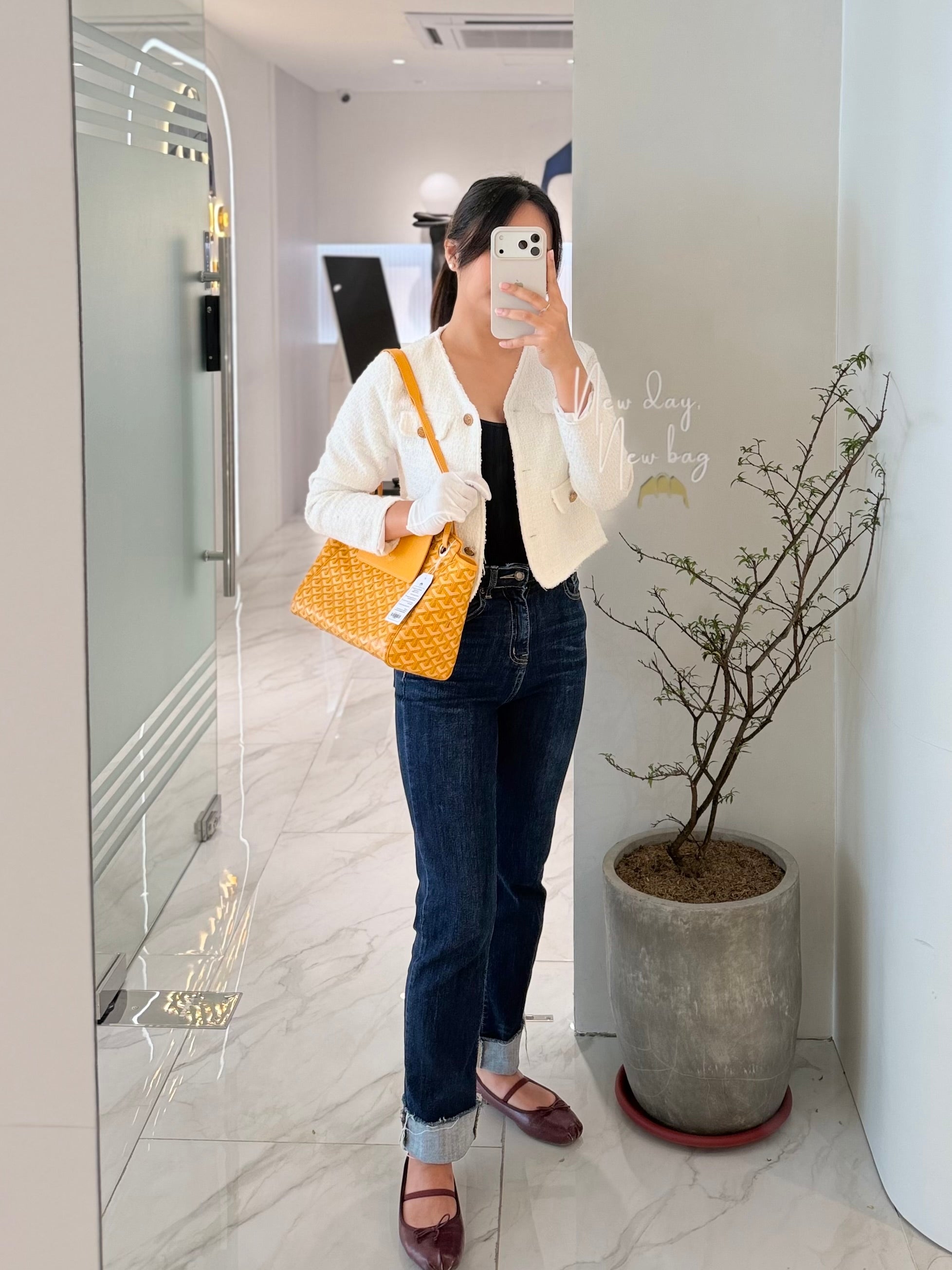 Rouette PM Jaune in Goyardine Canvas Tote Bag | Purse Maison Luxury Bags Shop