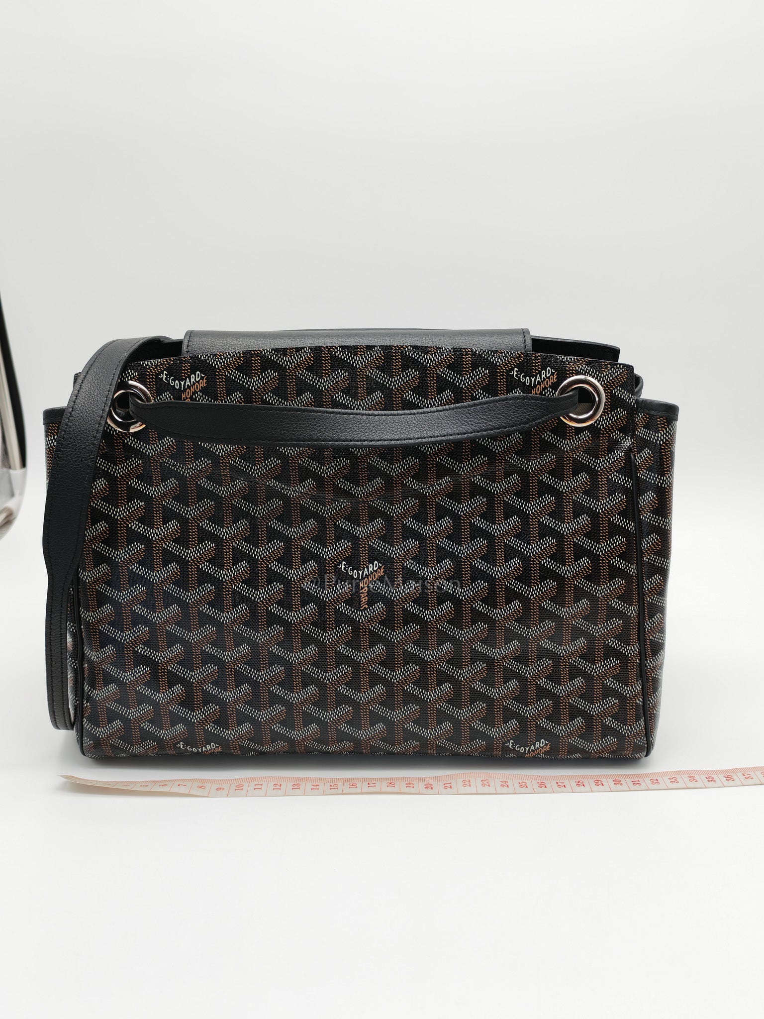 Rouette Souple PM in Black Goyardine Canvas & Silver Hardware | Purse Maison Luxury Bags Shop