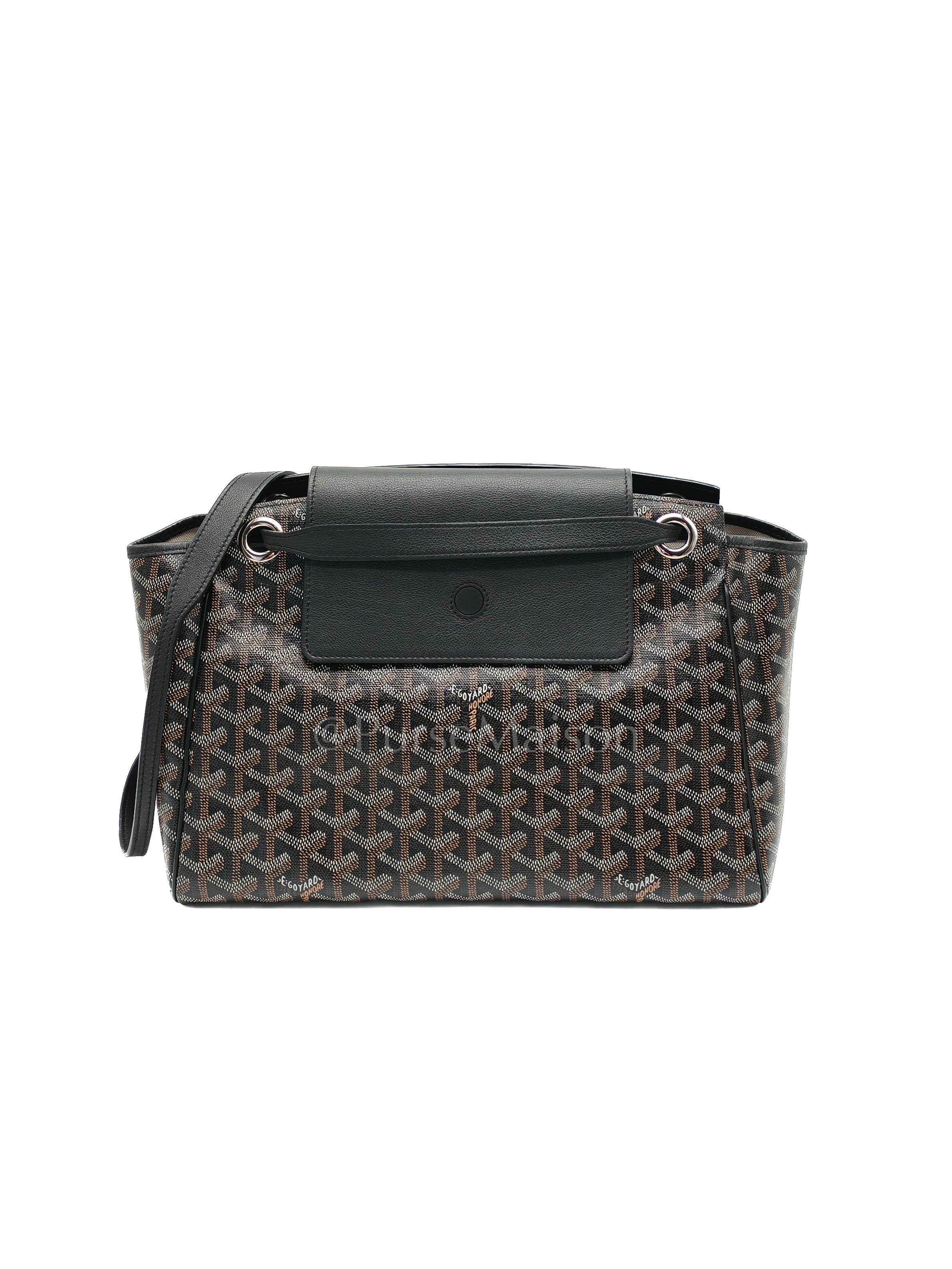 Rouette Souple PM in Black Goyardine Canvas & Silver Hardware | Purse Maison Luxury Bags Shop