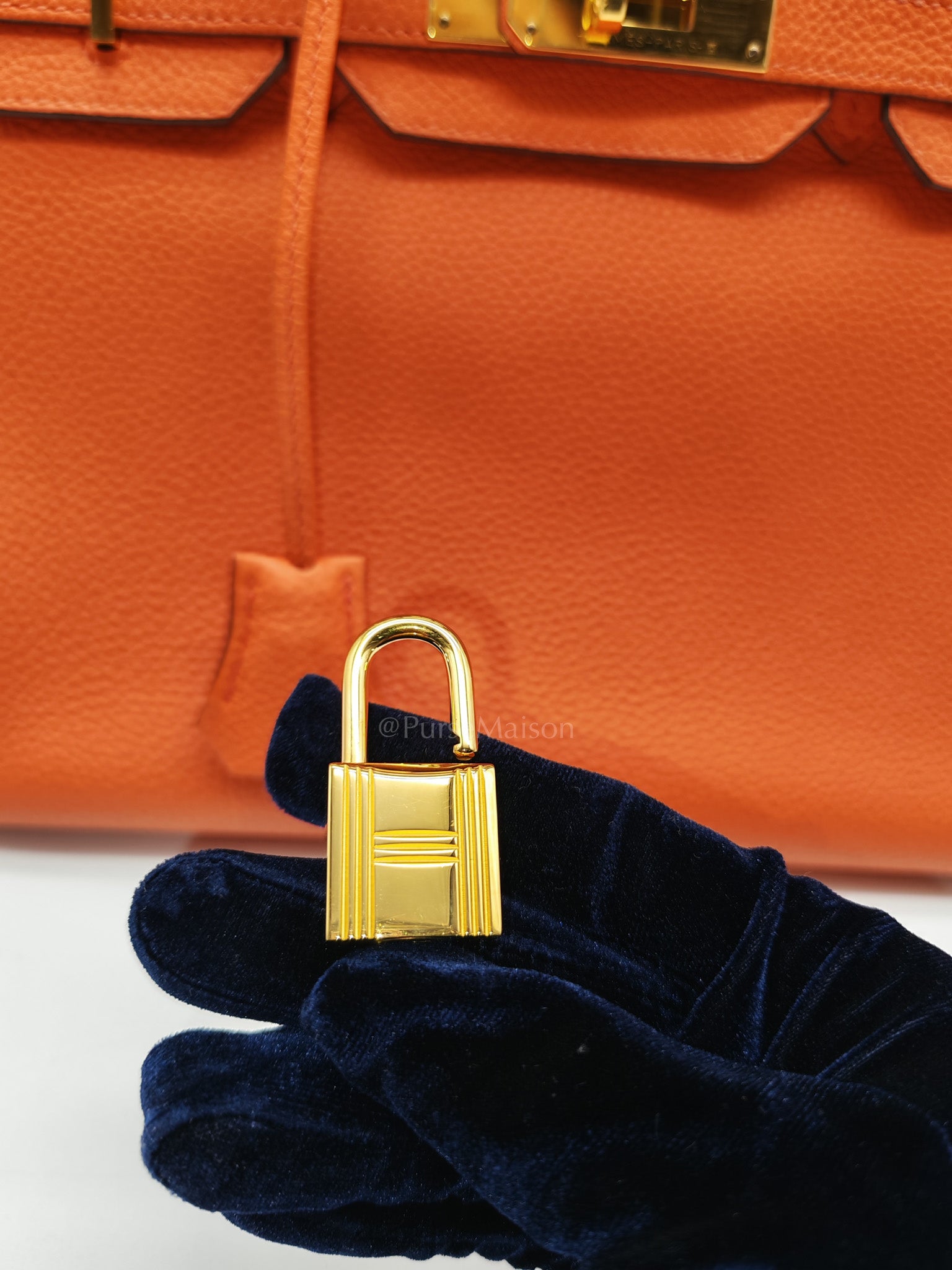 Birkin 30 in Poppy Orange Togo Leather & Gold Hardware Stamp A (2017)
