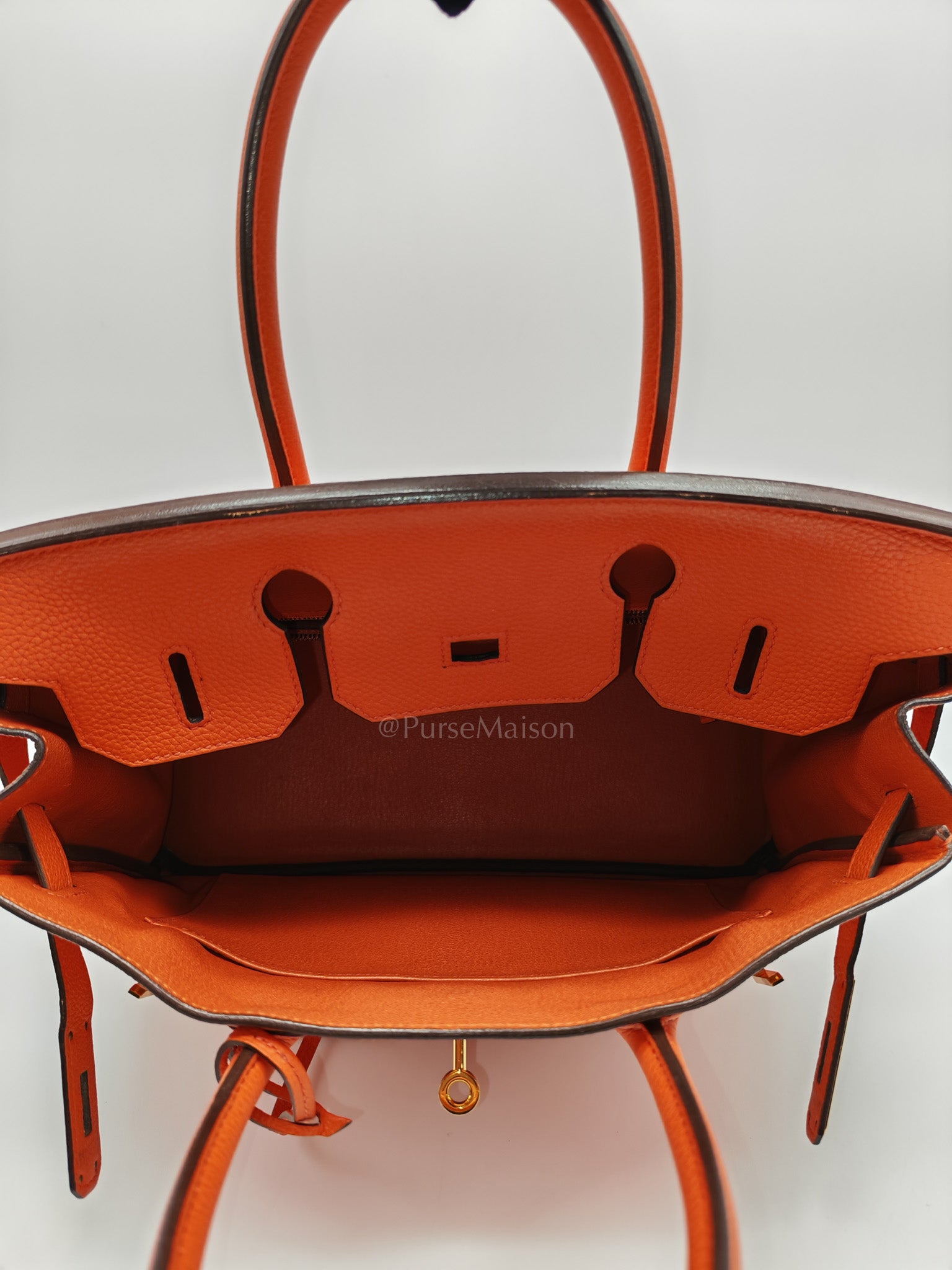 Birkin 30 in Poppy Orange Togo Leather & Gold Hardware Stamp A (2017)