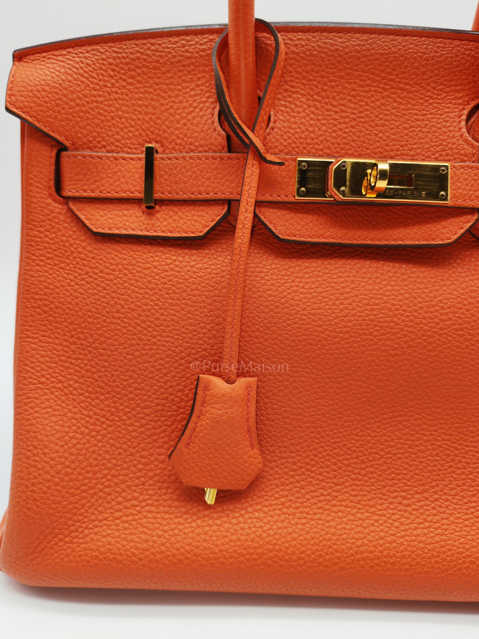Birkin 30 in Poppy Orange Togo Leather & Gold Hardware Stamp A (2017)