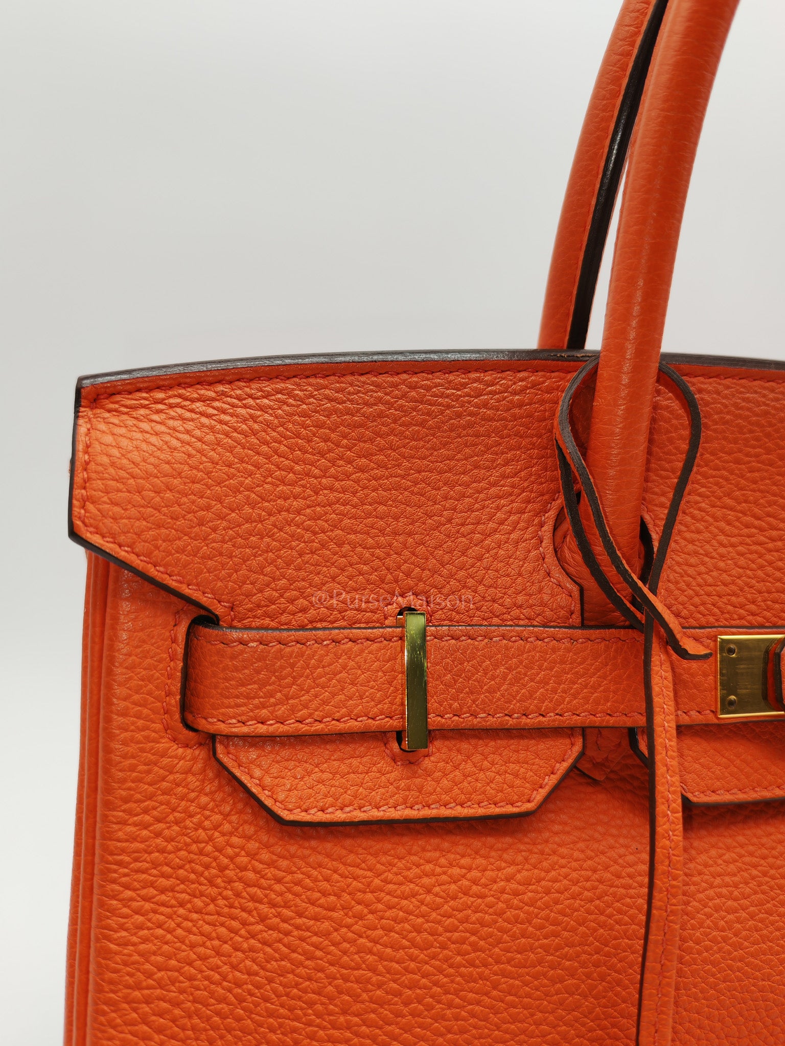 Birkin 30 in Poppy Orange Togo Leather & Gold Hardware Stamp A (2017)