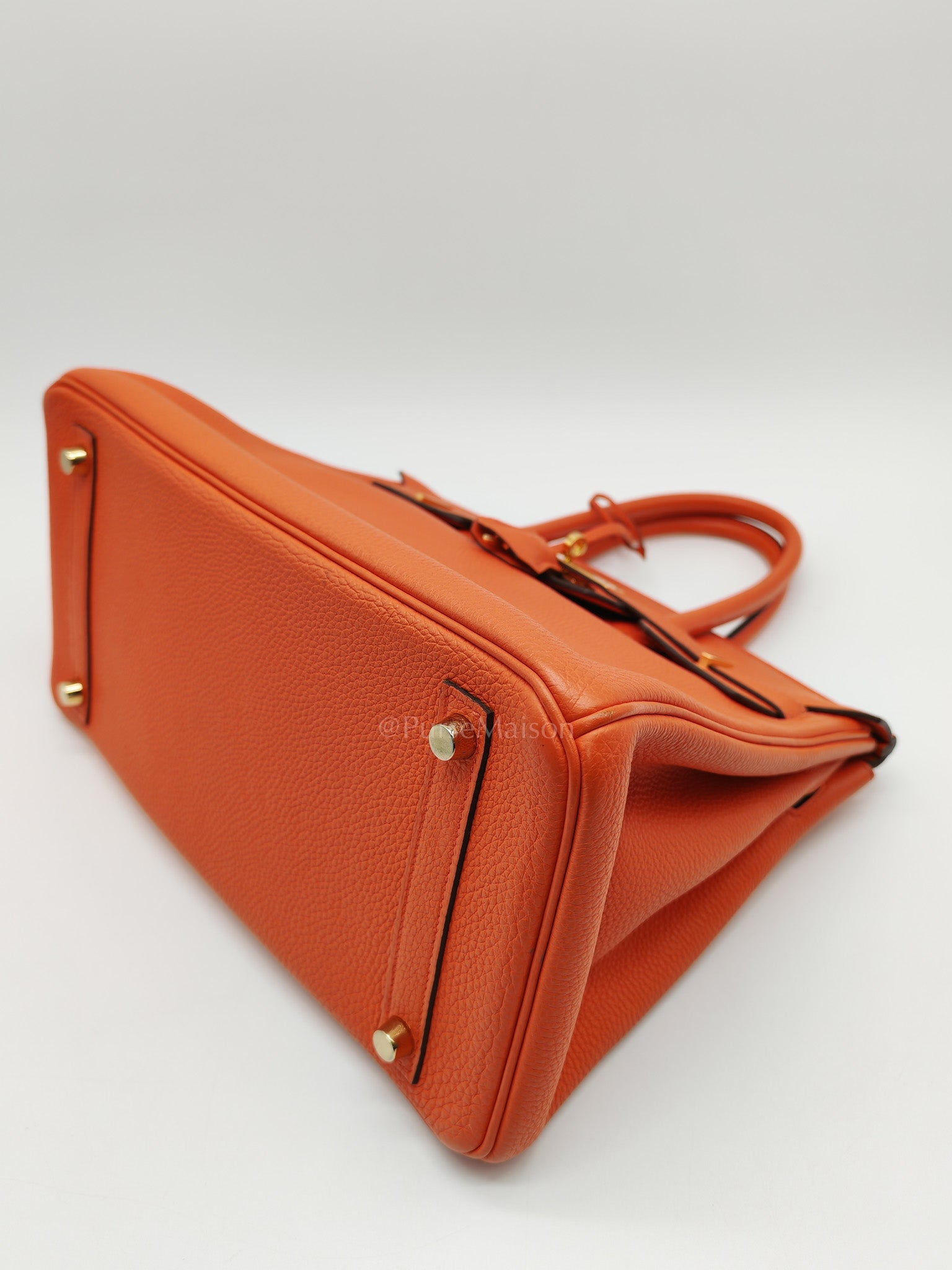 Birkin 30 in Poppy Orange Togo Leather & Gold Hardware Stamp A (2017)