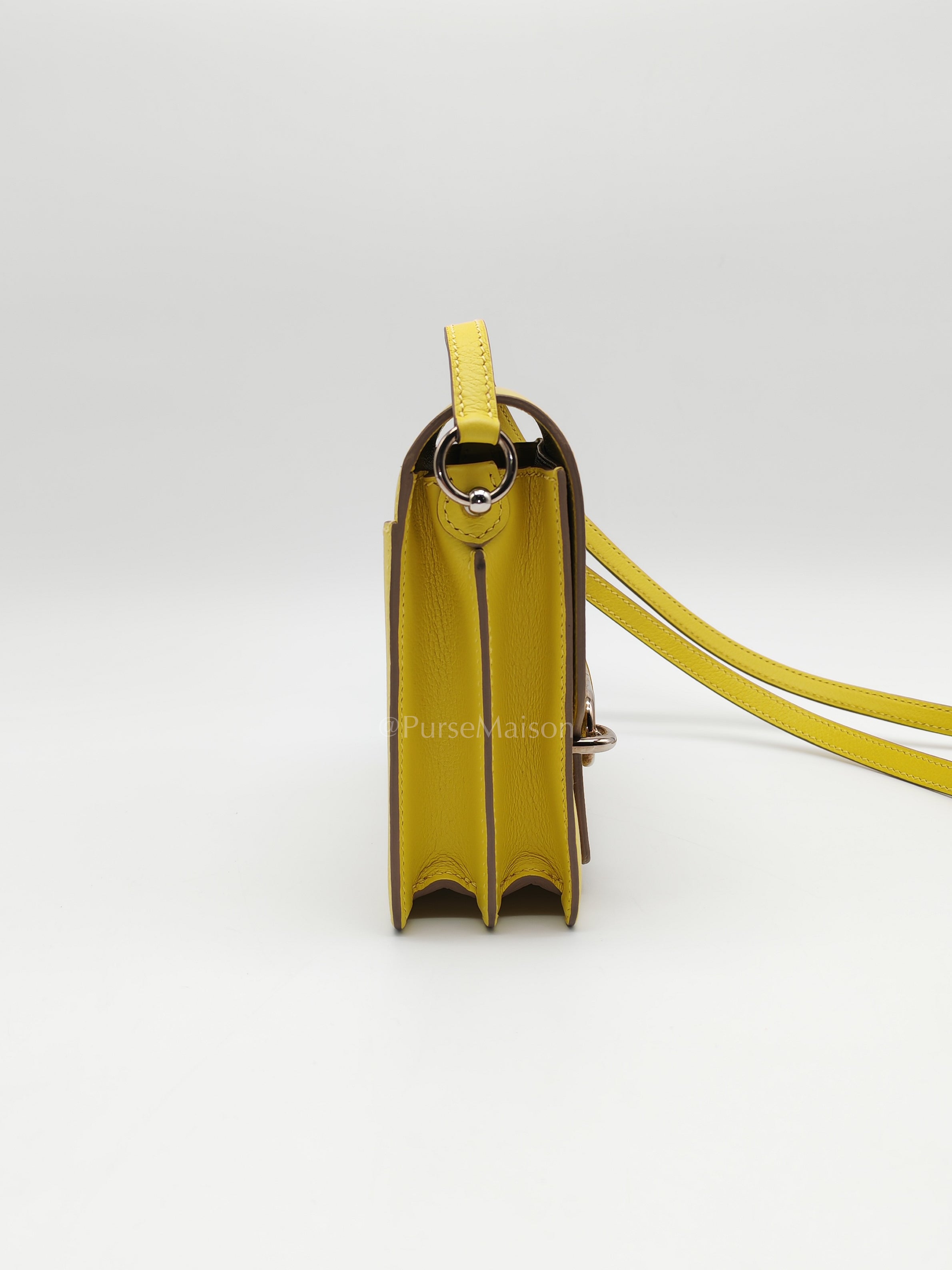 Roulis Mini in Vibrant Lime Evercolor Leather & Light Gold Hardware Stamp D (2019) | Purse Maison Luxury Bags Shop