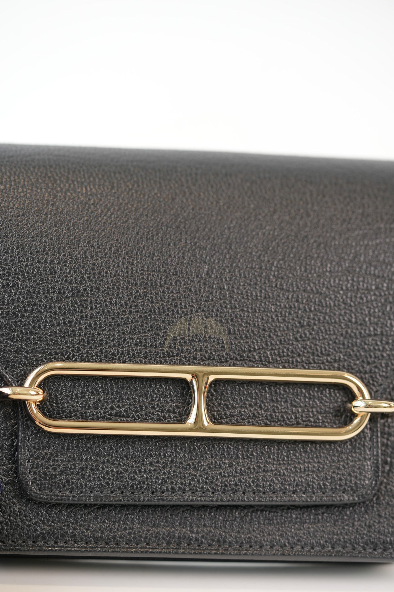 Roulis Slim Black in Chevre Mysore Leather and Gold Hardware Stamp B (2023) | Purse Maison Luxury Bags Shop