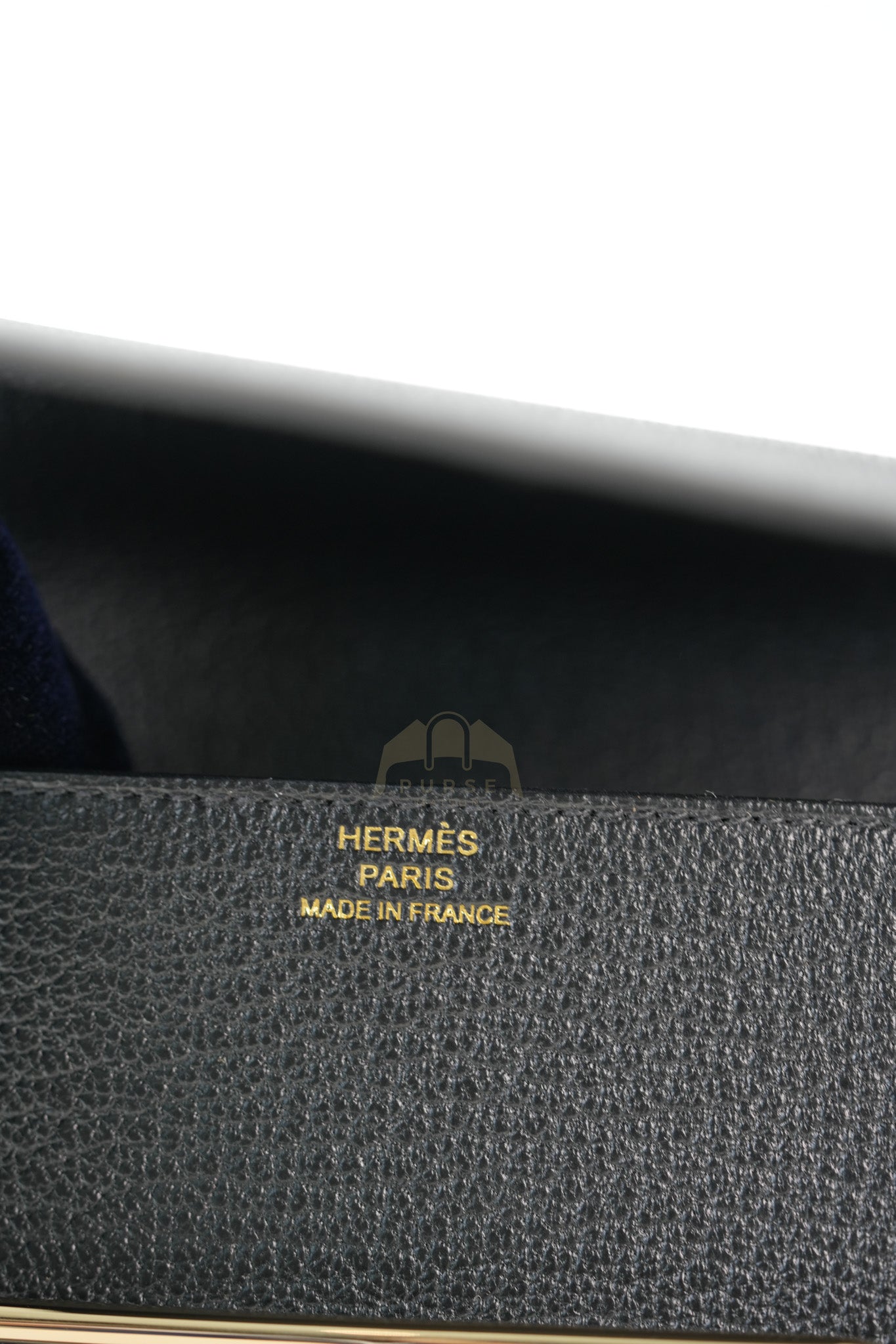 Roulis Slim Black in Chevre Mysore Leather and Gold Hardware Stamp B (2023) | Purse Maison Luxury Bags Shop