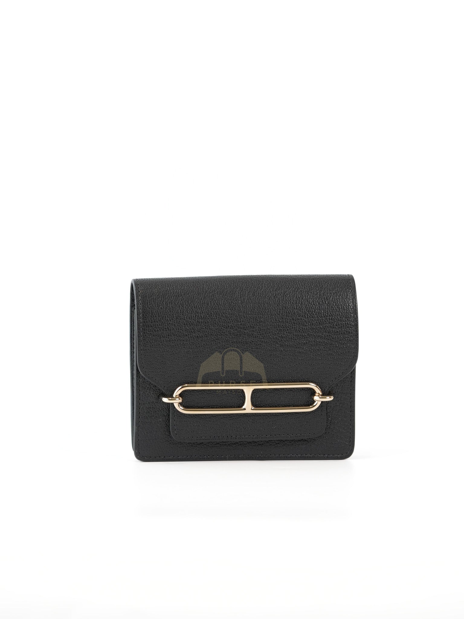 Roulis Slim Black in Chevre Mysore Leather and Gold Hardware Stamp B (2023) | Purse Maison Luxury Bags Shop