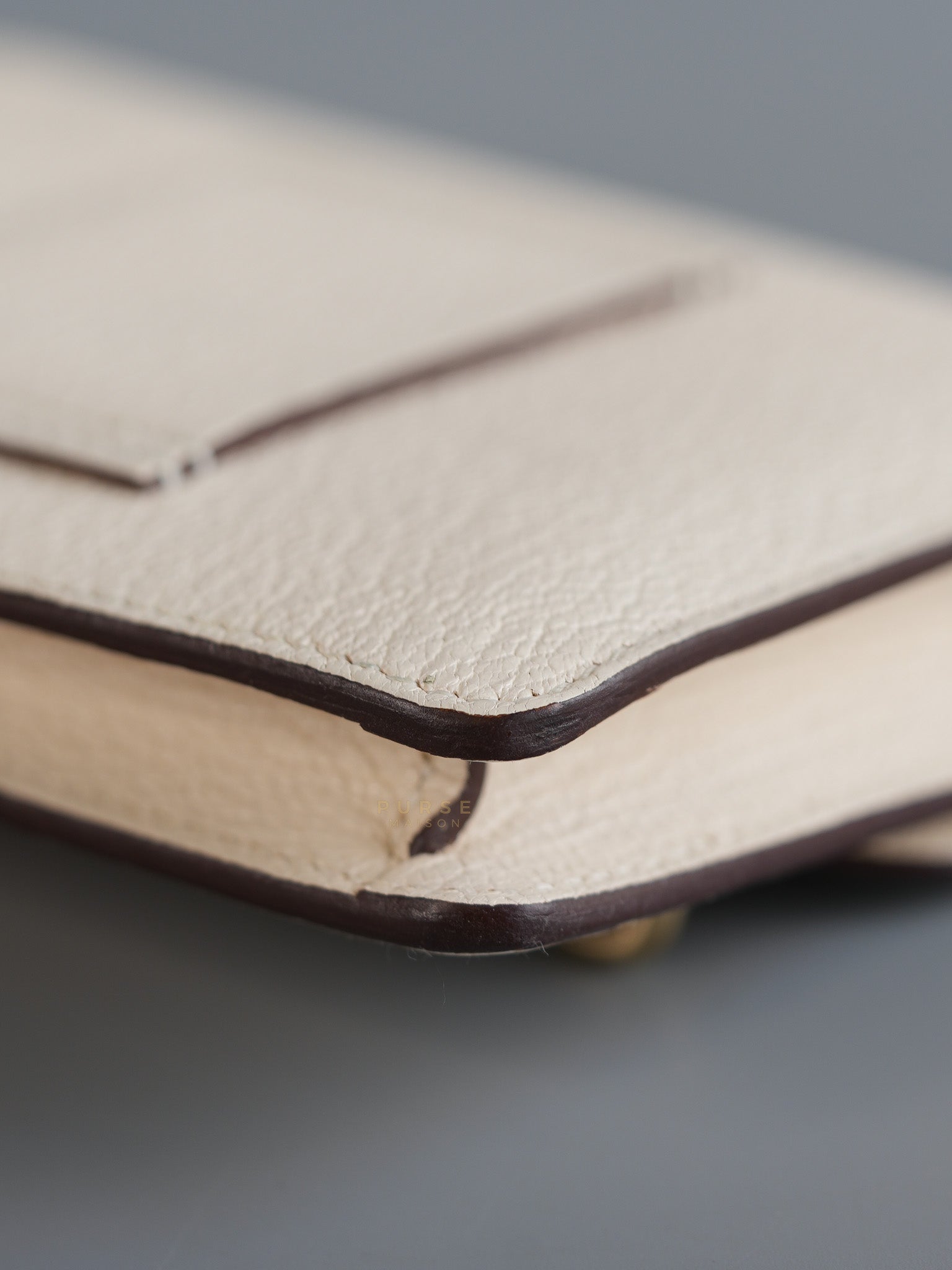 Roulis Slim Compact in Nata Chevre Mysore Leather Stamp B (2023) | Purse Maison Luxury Bags Shop