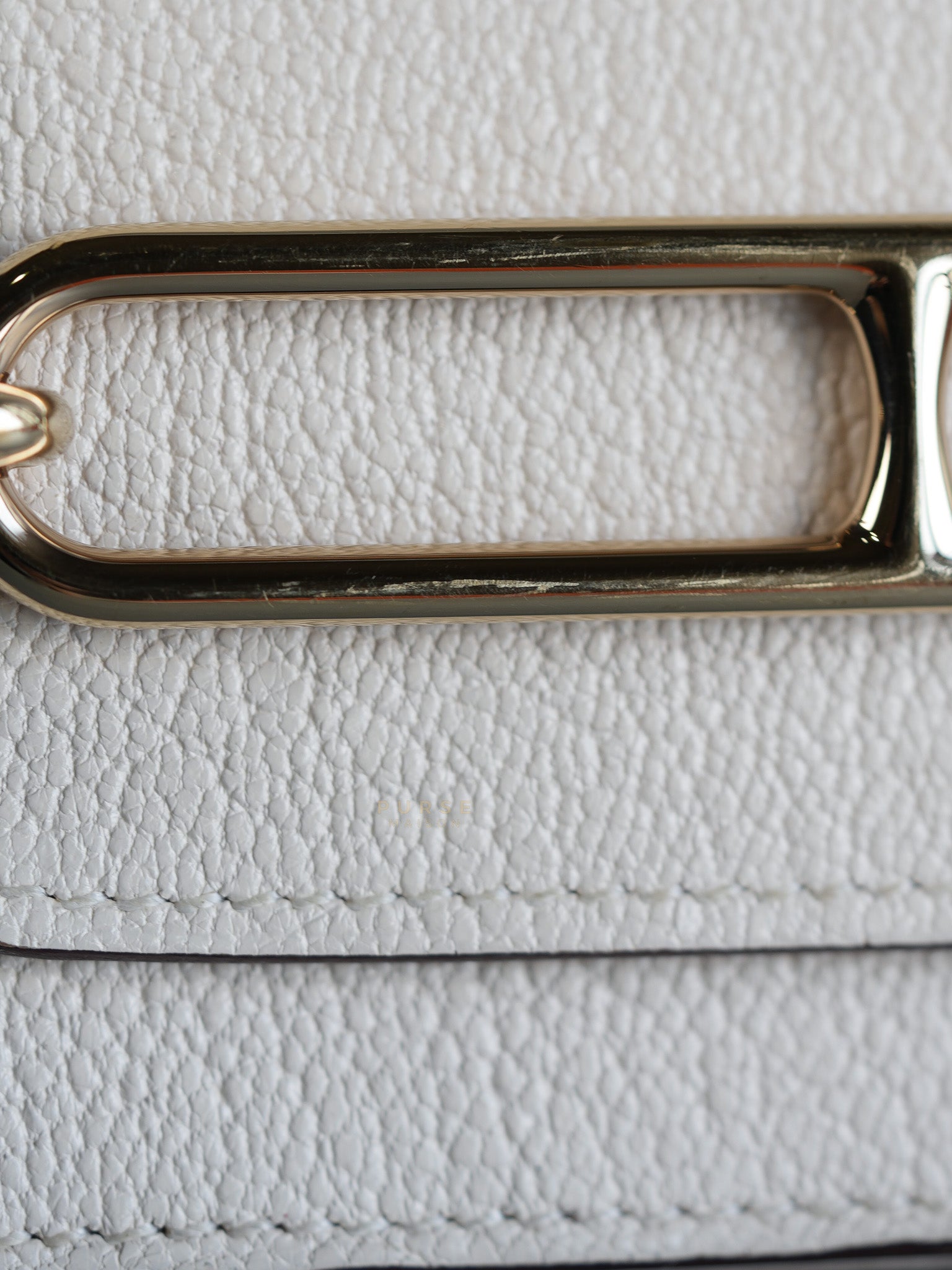 Roulis Slim Compact in Nata Chevre Mysore Leather Stamp B (2023) | Purse Maison Luxury Bags Shop