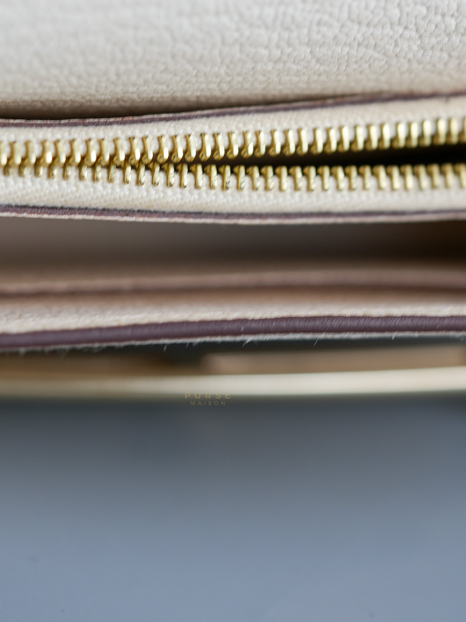 Roulis Slim Compact in Nata Chevre Mysore Leather Stamp B (2023) | Purse Maison Luxury Bags Shop