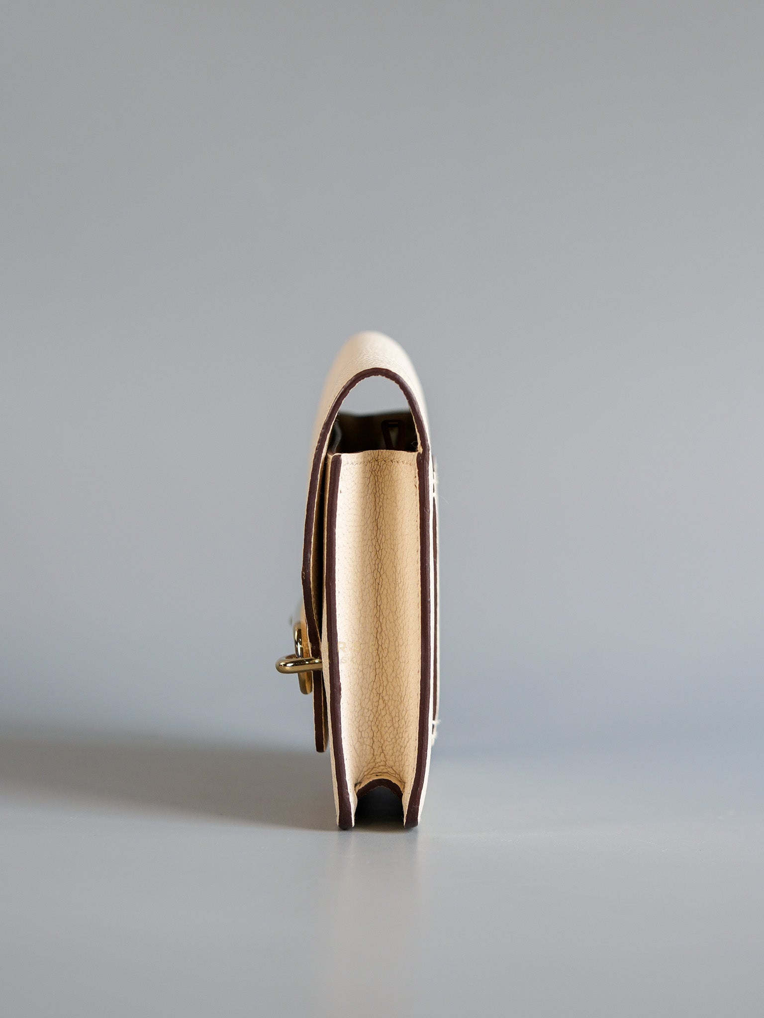 Roulis Slim Compact in Nata Chevre Mysore Leather Stamp B (2023) | Purse Maison Luxury Bags Shop