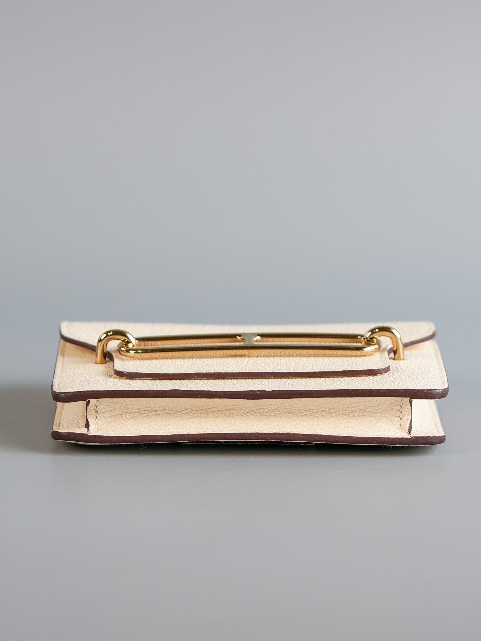 Roulis Slim Compact in Nata Chevre Mysore Leather Stamp B (2023) | Purse Maison Luxury Bags Shop