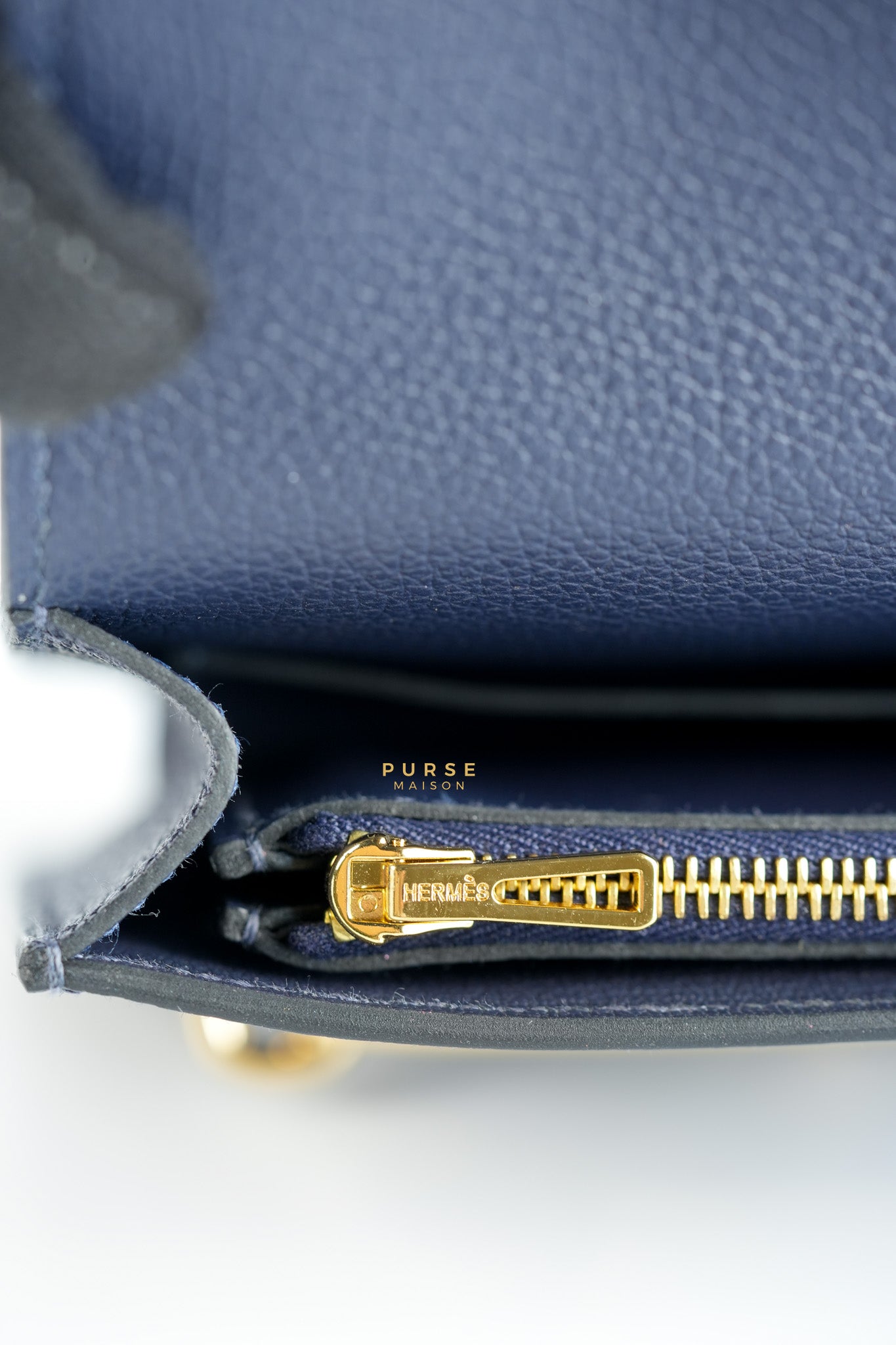 Roulis Slim Wallet Blue Nuit Evercolor Permabrass Hardware Stamp A | Purse Maison Luxury Bags Shop