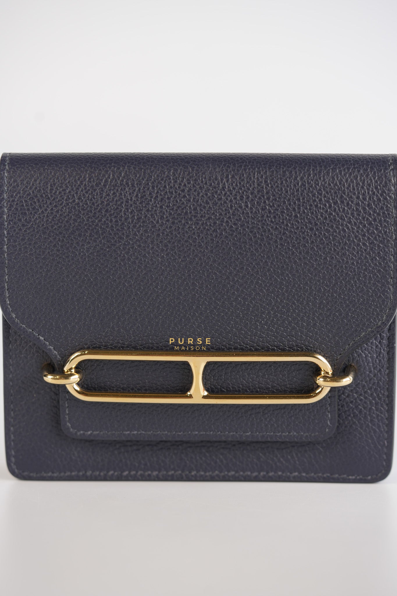 Roulis Slim Wallet Blue Nuit Evercolor Permabrass Hardware Stamp A | Purse Maison Luxury Bags Shop