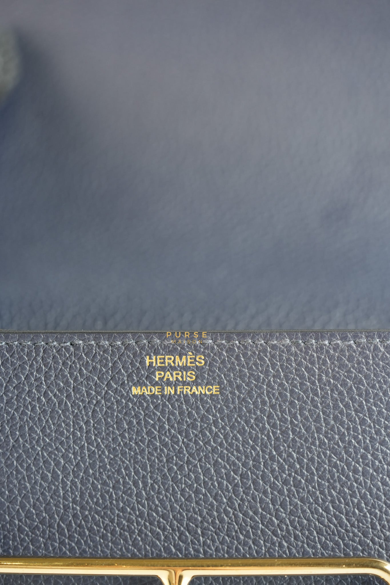 Roulis Slim Wallet Blue Nuit Evercolor Permabrass Hardware Stamp A | Purse Maison Luxury Bags Shop