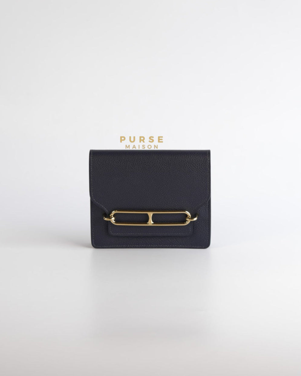 Roulis Slim Wallet Blue Nuit Evercolor Permabrass Hardware Stamp A | Purse Maison Luxury Bags Shop