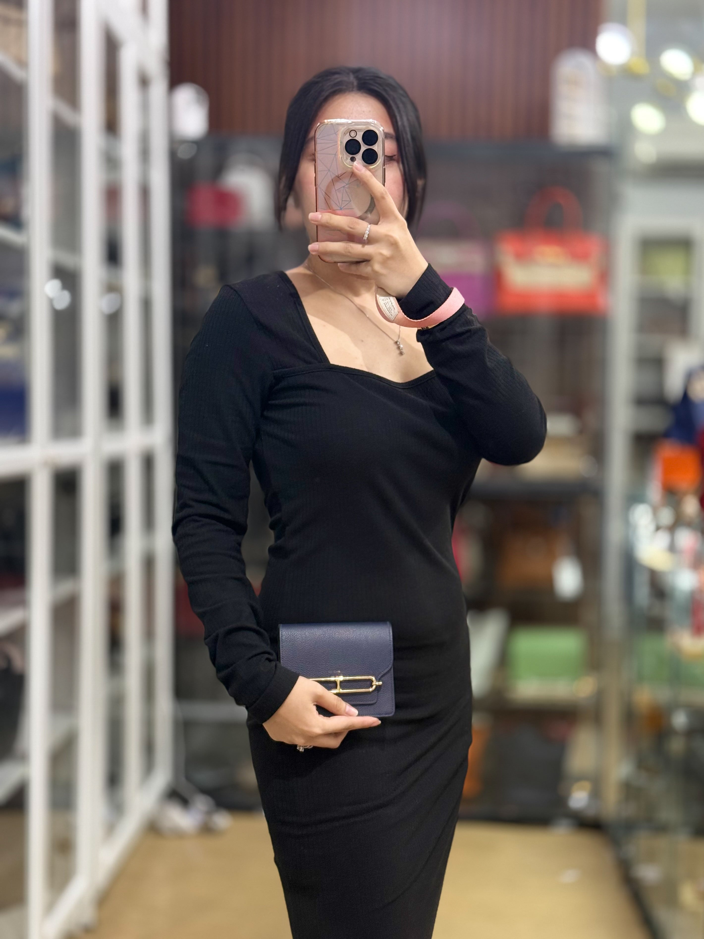 Roulis Slim Wallet Blue Nuit Evercolor Permabrass Hardware Stamp A | Purse Maison Luxury Bags Shop