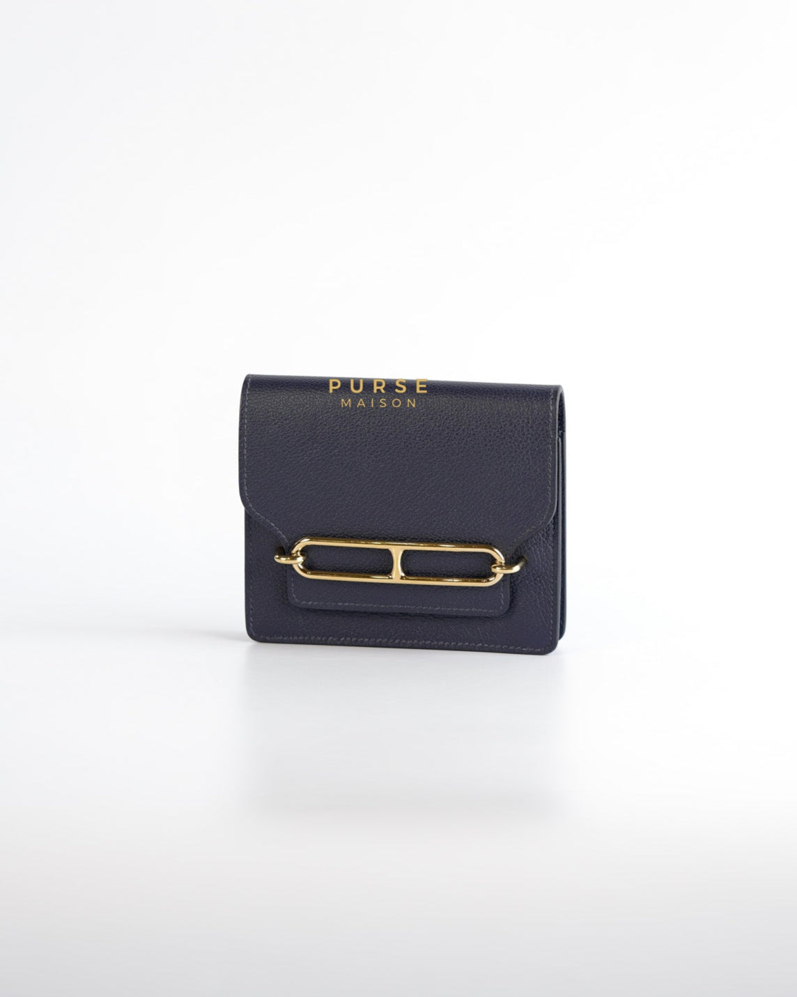 Roulis Slim Wallet Blue Nuit Evercolor Permabrass Hardware Stamp A | Purse Maison Luxury Bags Shop