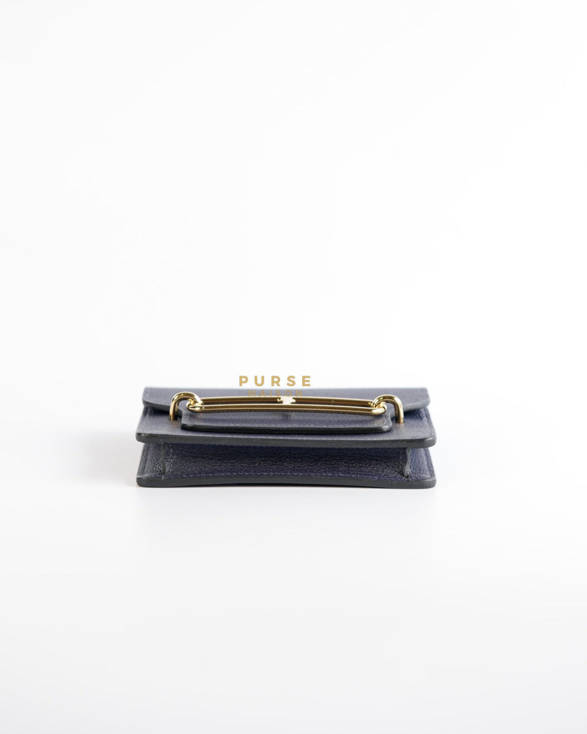 Roulis Slim Wallet Blue Nuit Evercolor Permabrass Hardware Stamp A | Purse Maison Luxury Bags Shop